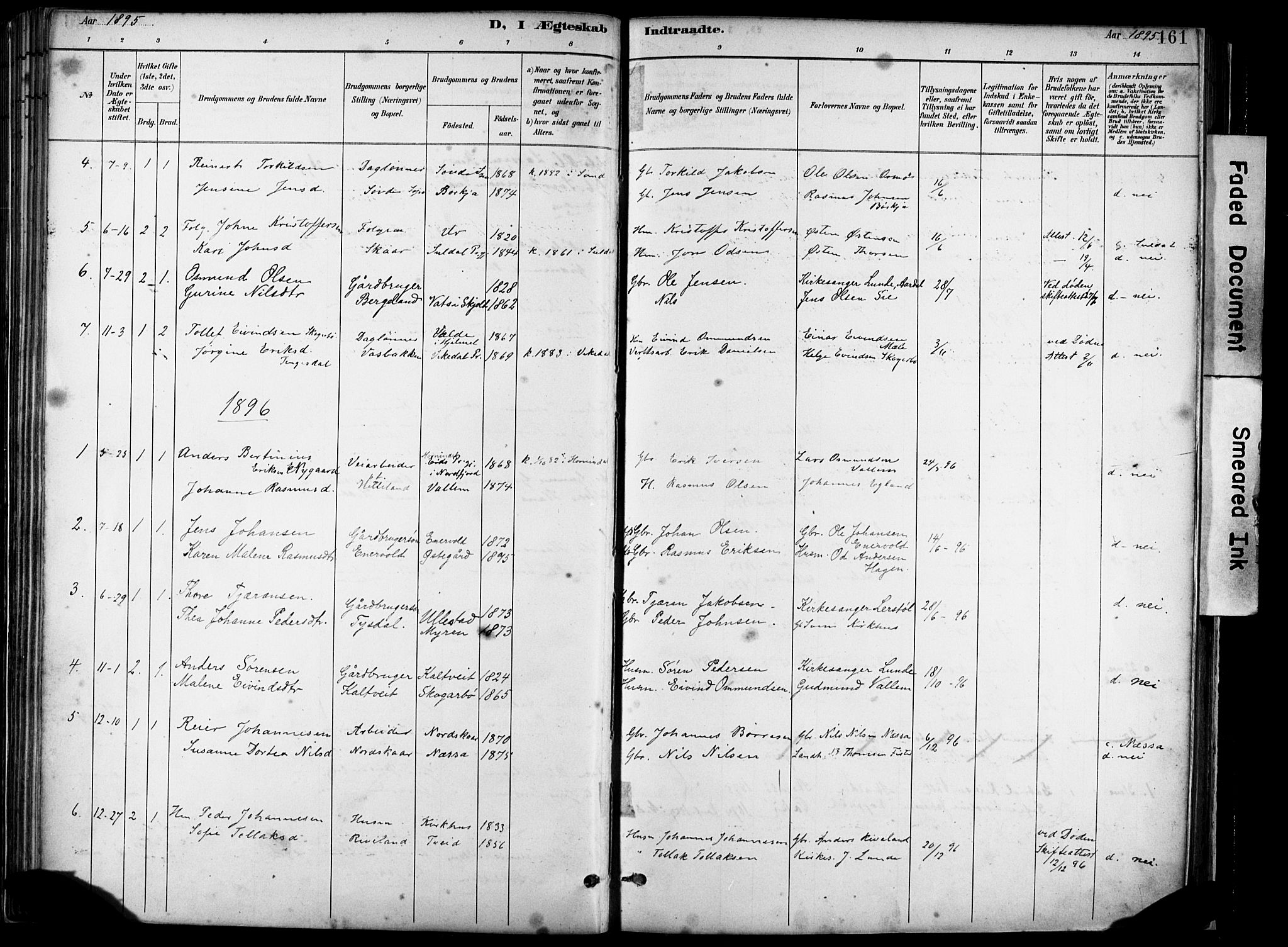 Hjelmeland sokneprestkontor, AV/SAST-A-101843/02/A/L0001: Parish register (official) no. A 16, 1887-1926, p. 161