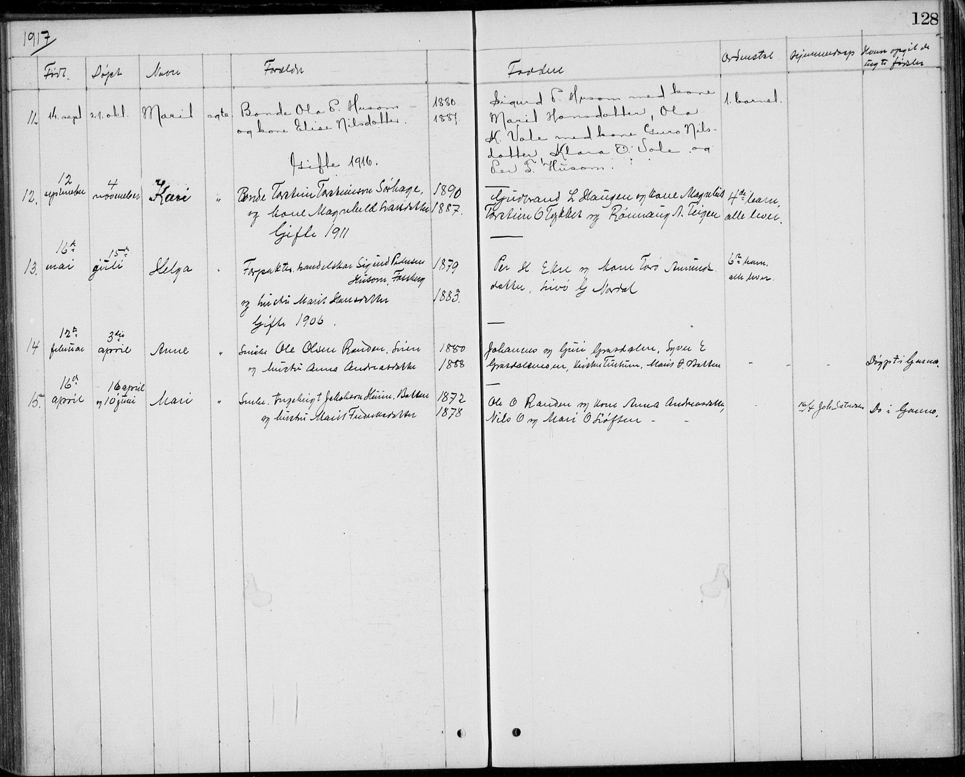 Lom prestekontor, AV/SAH-PREST-070/L/L0013: Parish register (copy) no. 13, 1874-1938, p. 128