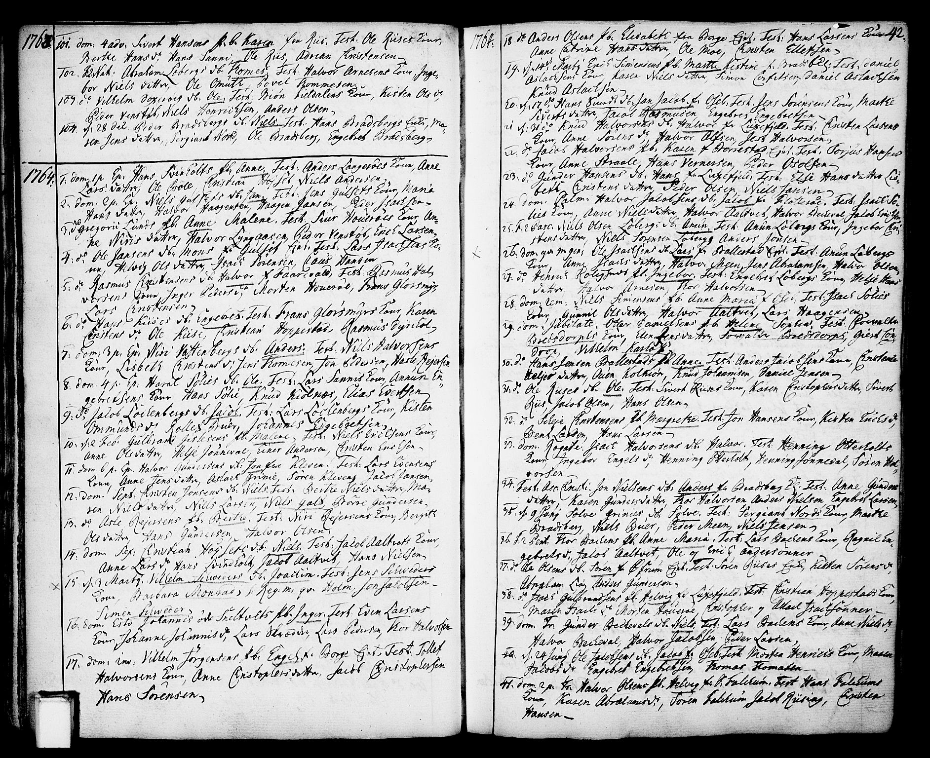 Gjerpen kirkebøker, SAKO/A-265/F/Fa/L0002: Parish register (official) no. I 2, 1747-1795, p. 42