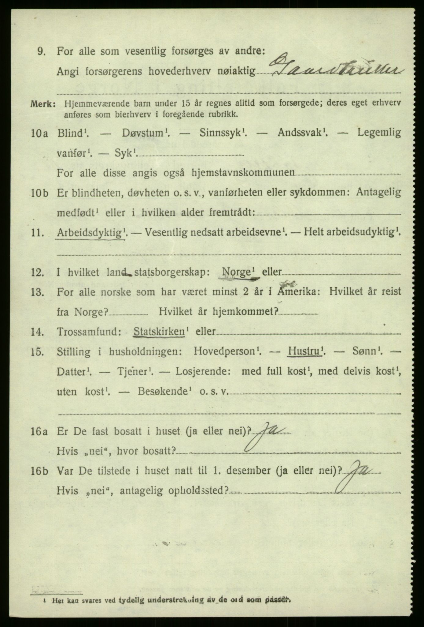 SAB, 1920 census for Jølster, 1920, p. 3665