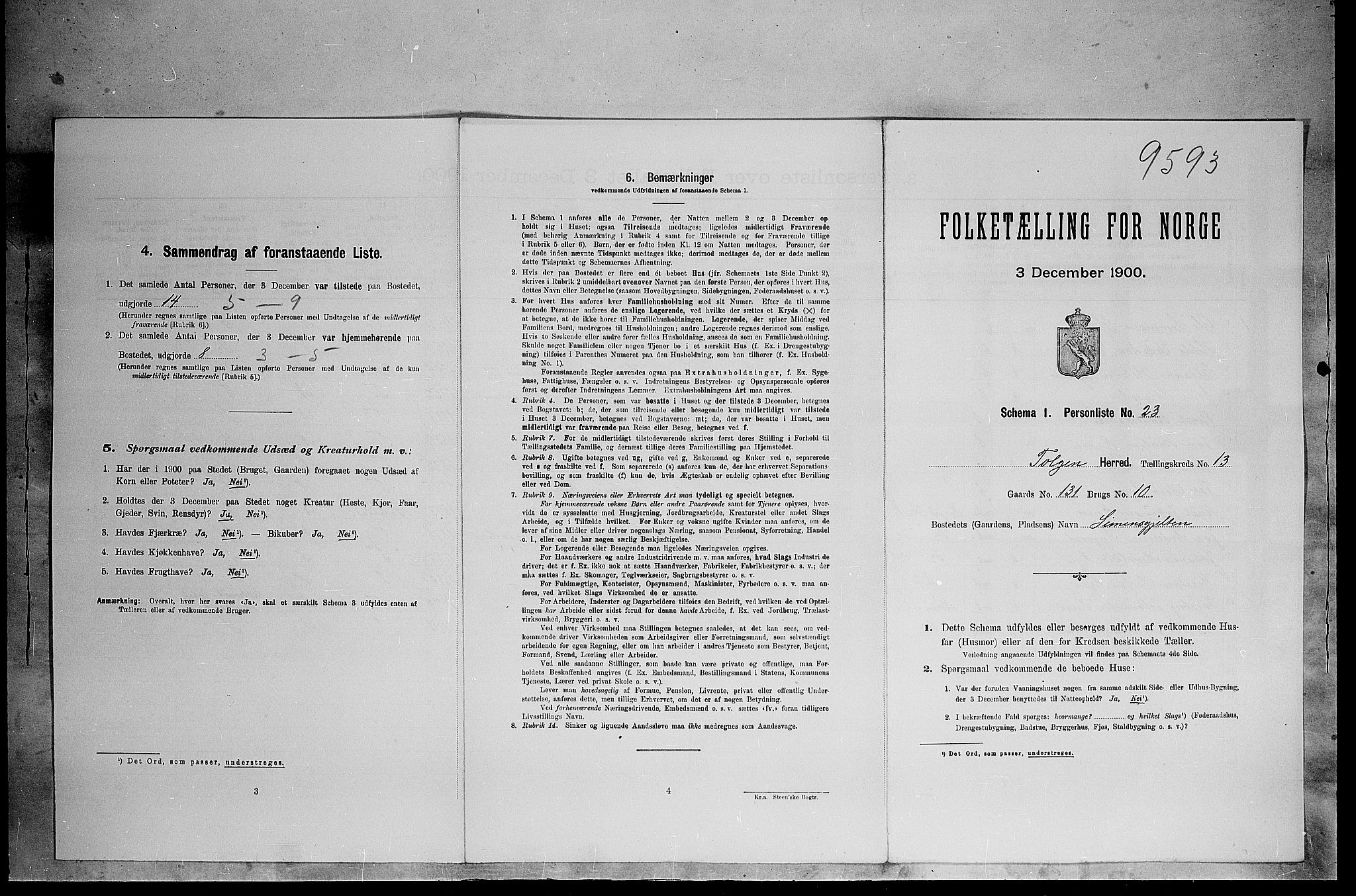 SAH, 1900 census for Tolga, 1900, p. 1236