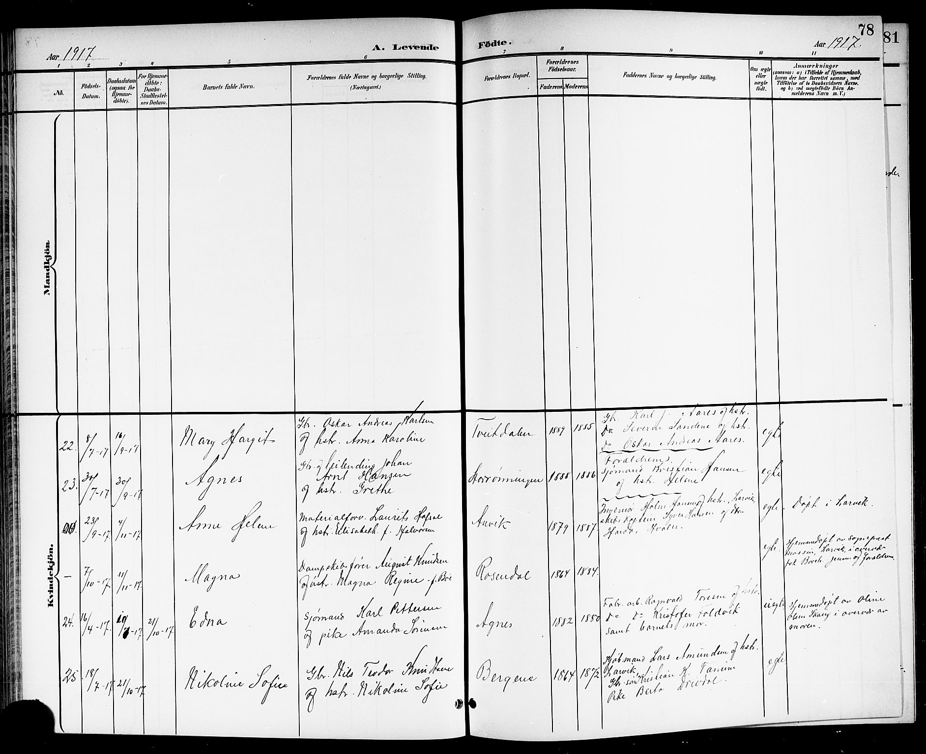 Brunlanes kirkebøker, AV/SAKO-A-342/G/Ga/L0004: Parish register (copy) no. I 4, 1898-1921, p. 78