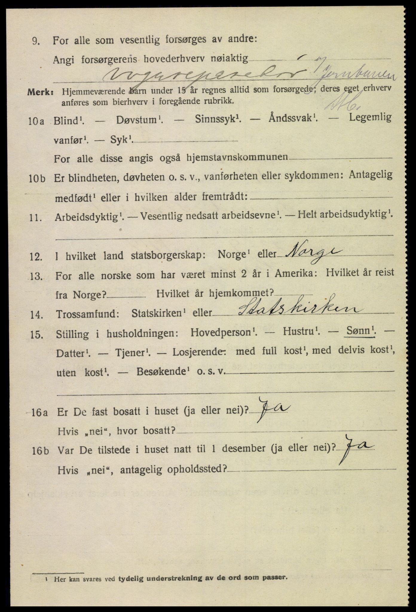SAH, 1920 census for Hamar, 1920, p. 11288
