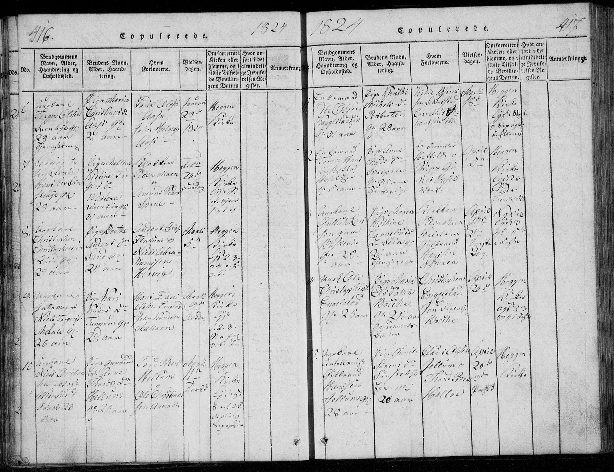 Modum kirkebøker, AV/SAKO-A-234/G/Ga/L0001: Parish register (copy) no. I 1, 1818-1824, p. 416-417