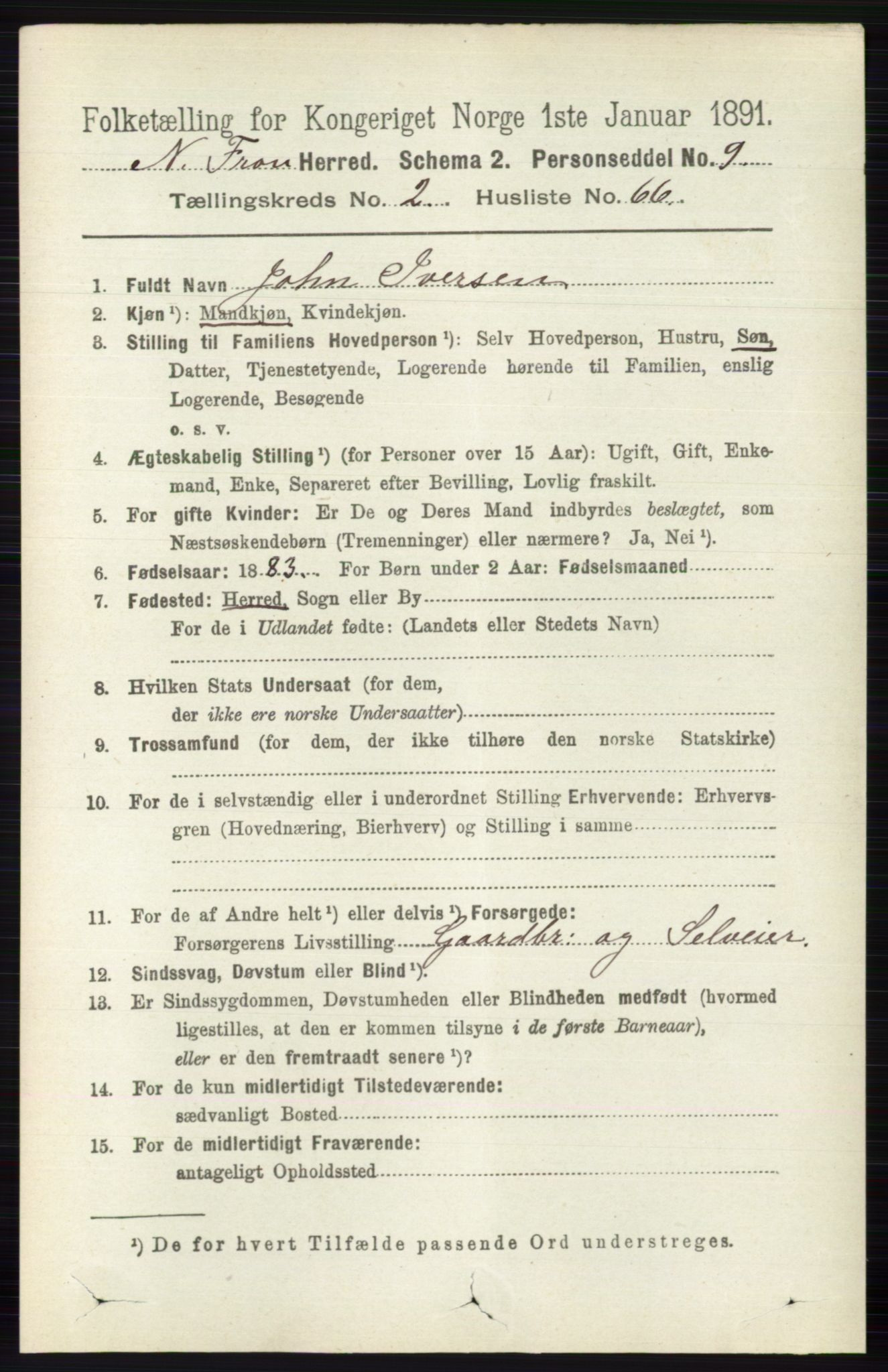 RA, 1891 census for 0518 Nord-Fron, 1891, p. 747