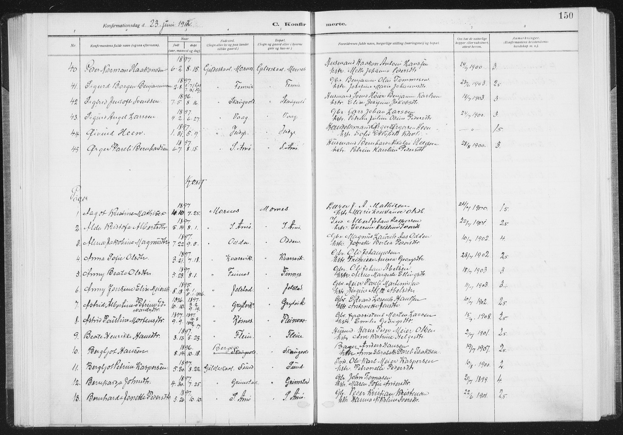 Ministerialprotokoller, klokkerbøker og fødselsregistre - Nordland, AV/SAT-A-1459/805/L0104: Parish register (official) no. 805A09, 1909-1926, p. 150