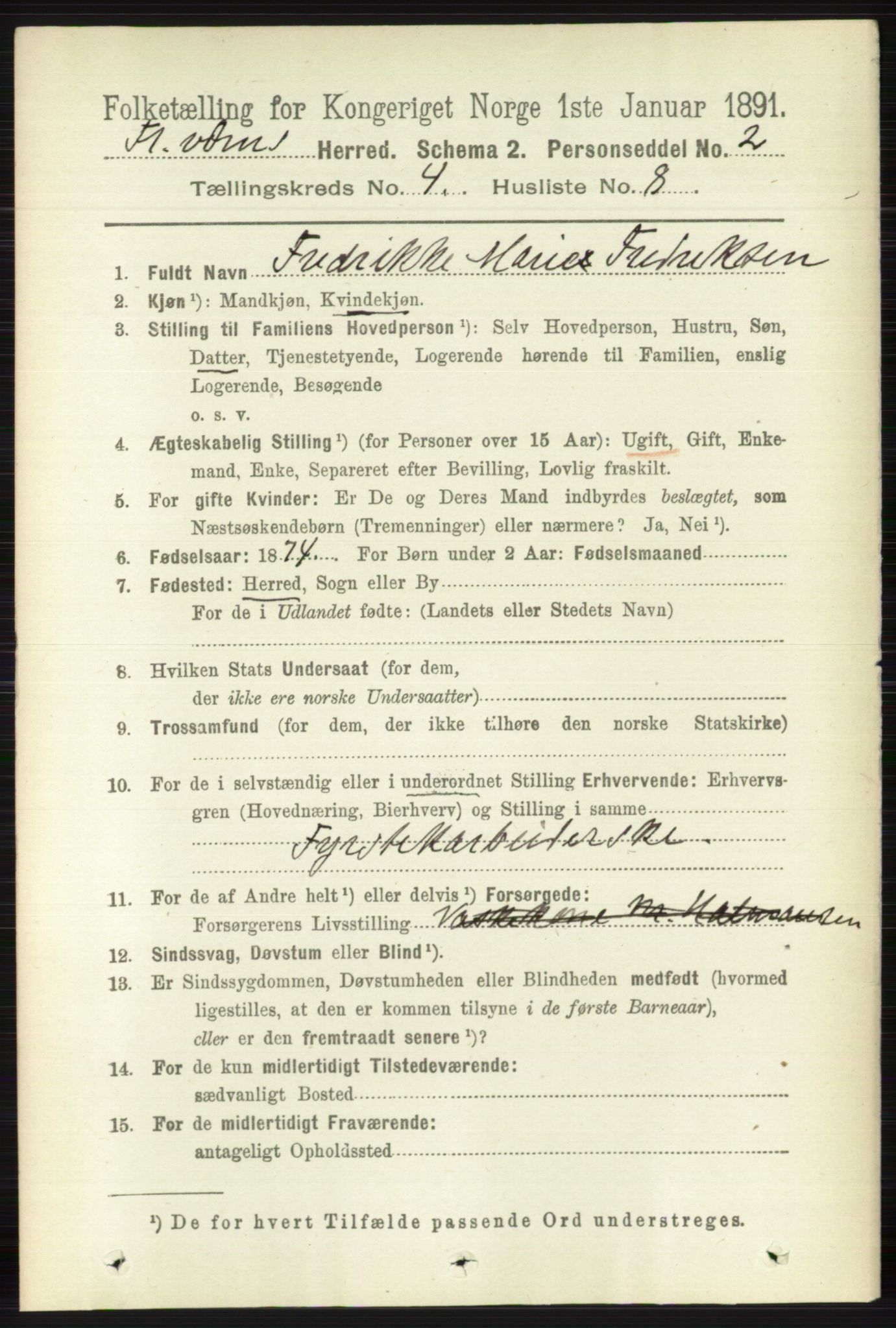 RA, 1891 census for 0798 Fredriksvern, 1891, p. 893