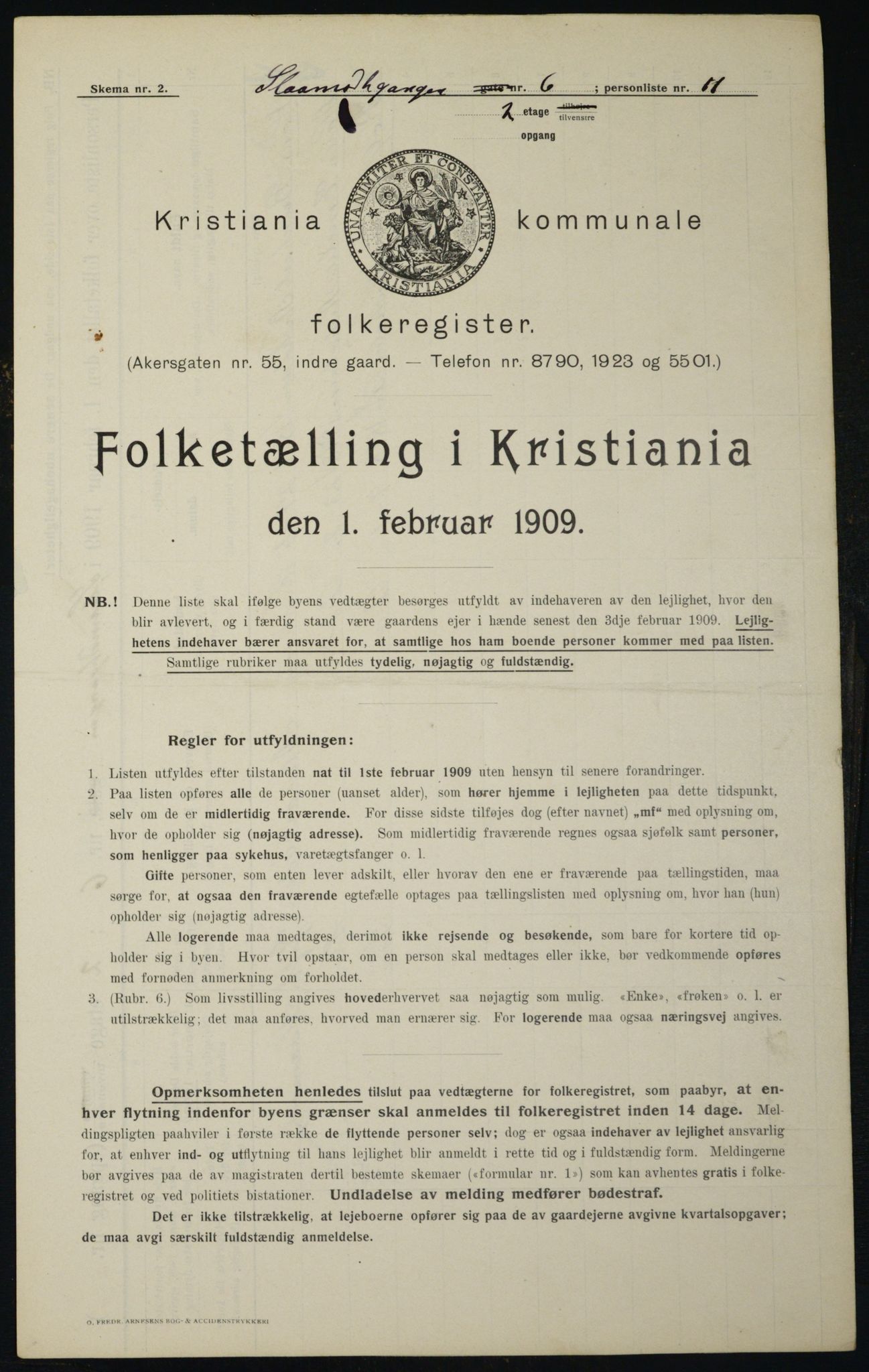 OBA, Municipal Census 1909 for Kristiania, 1909, p. 87939