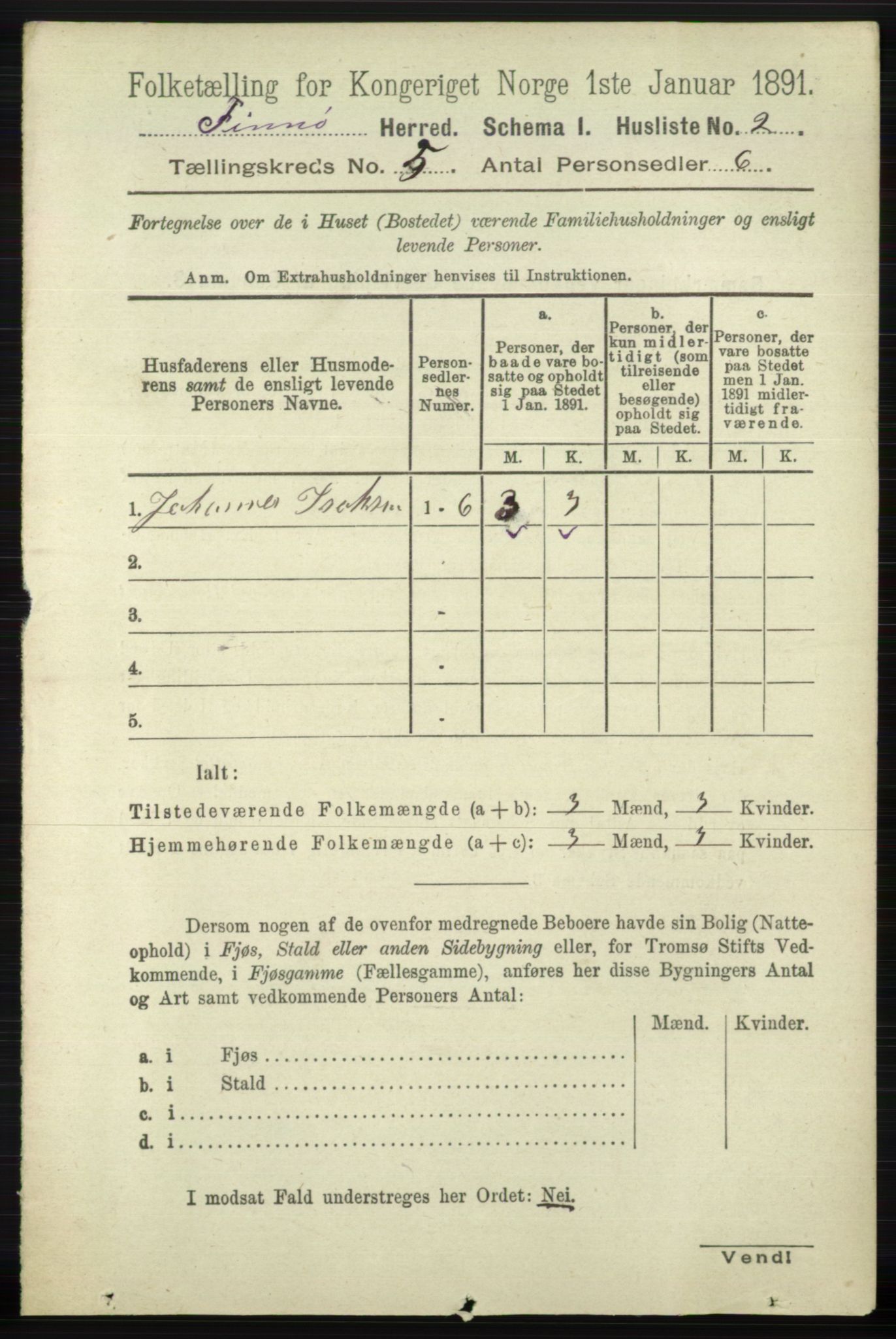 RA, 1891 census for 1141 Finnøy, 1891, p. 1086