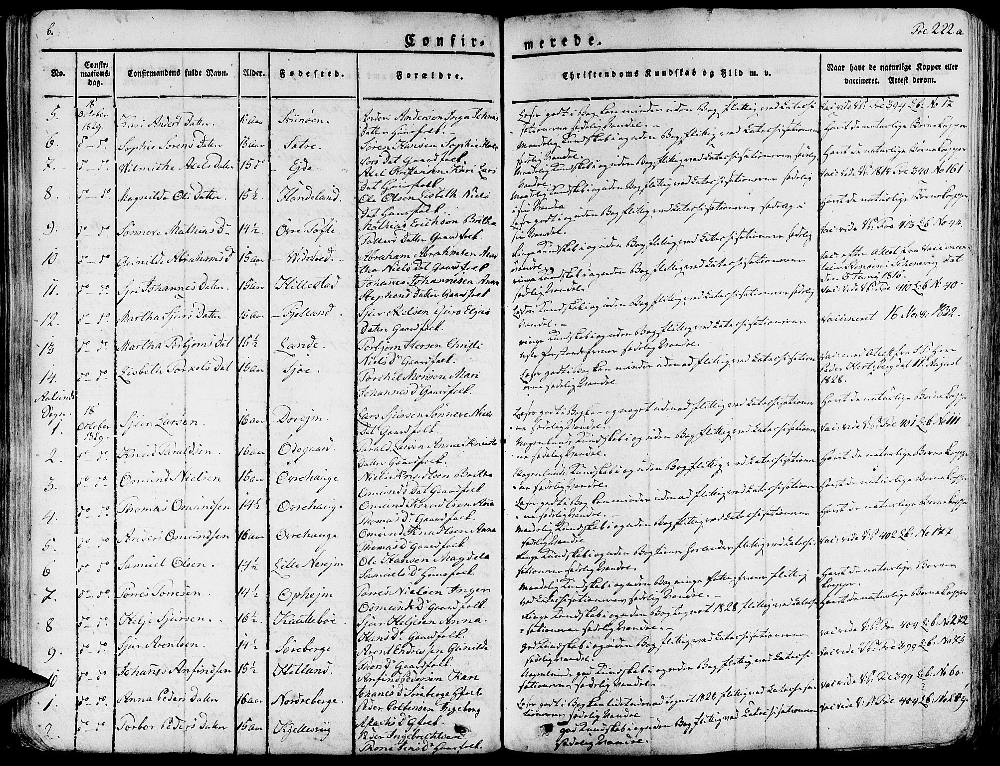 Fjelberg sokneprestembete, AV/SAB-A-75201/H/Haa: Parish register (official) no. A 5, 1822-1834, p. 222