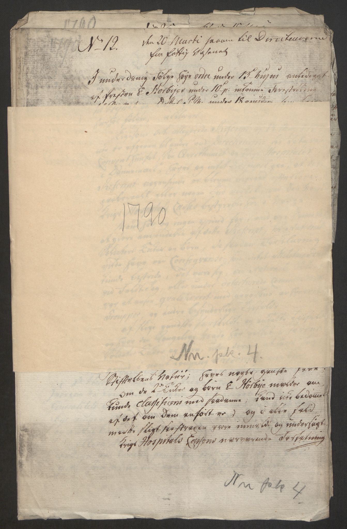 Forsvaret, Den norske kvesthuskasse/krigshospitalkasse, AV/RA-RAFA-1887/F/Fa/L0017: Innkomne brev:, 1782-1807, p. 38