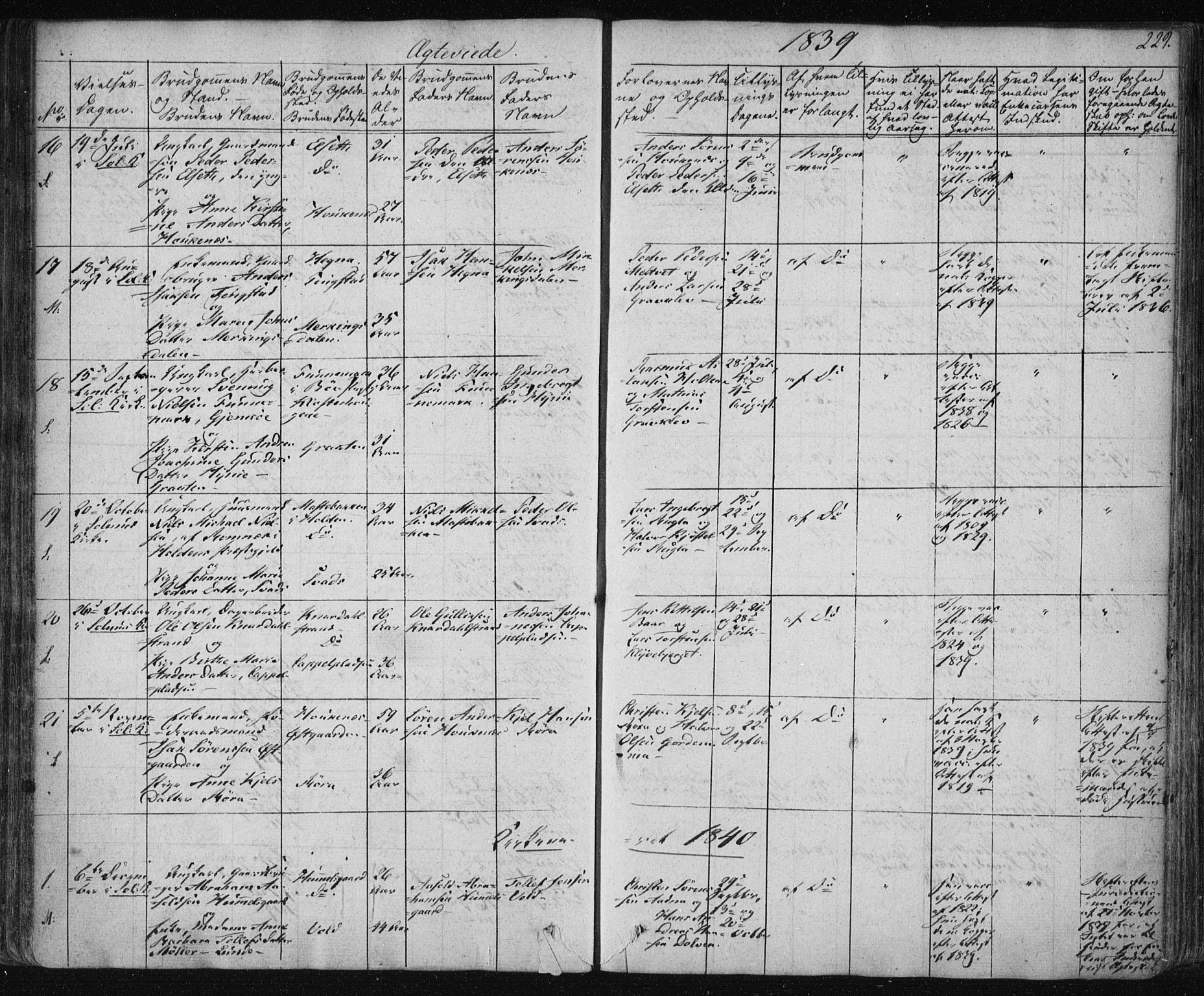 Solum kirkebøker, AV/SAKO-A-306/F/Fa/L0005: Parish register (official) no. I 5, 1833-1843, p. 229