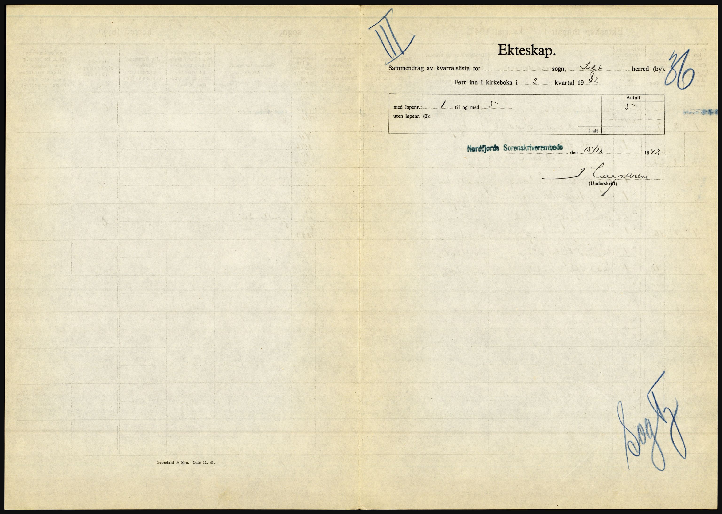 Statistisk sentralbyrå, Sosiodemografiske emner, Befolkning, AV/RA-S-2228/D/Df/Dfe/Dfeb/L0031: Sogn og Fjordane, 1942, p. 703