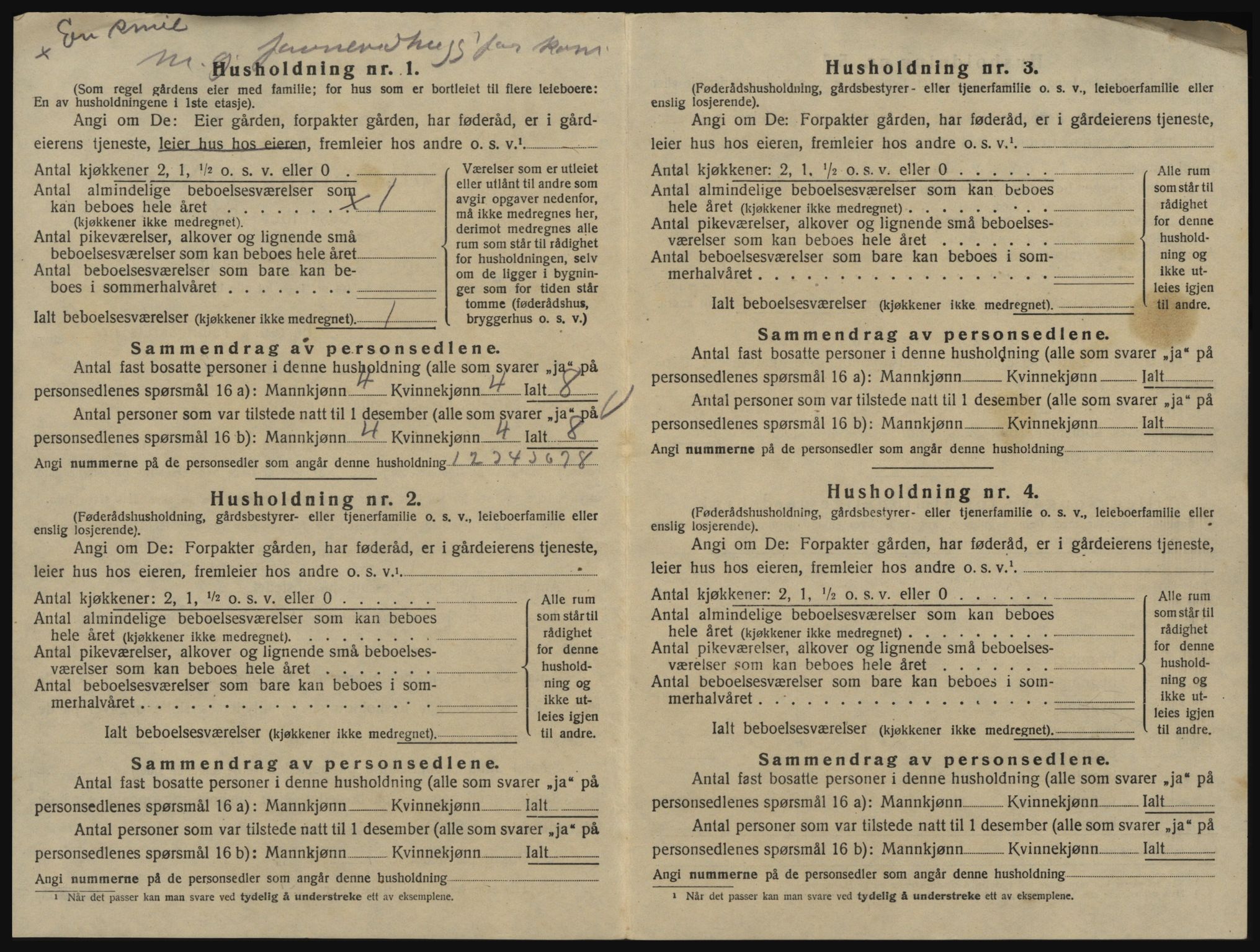 SAO, 1920 census for Glemmen, 1920, p. 438