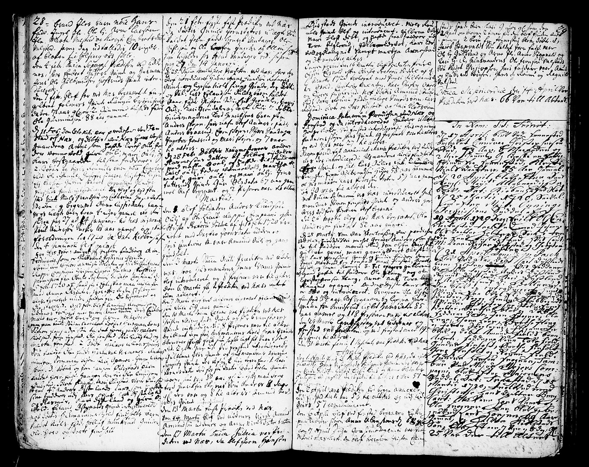 Nes prestekontor Kirkebøker, AV/SAO-A-10410/F/Fa/L0002: Parish register (official) no. I 2, 1717-1734, p. 28-29