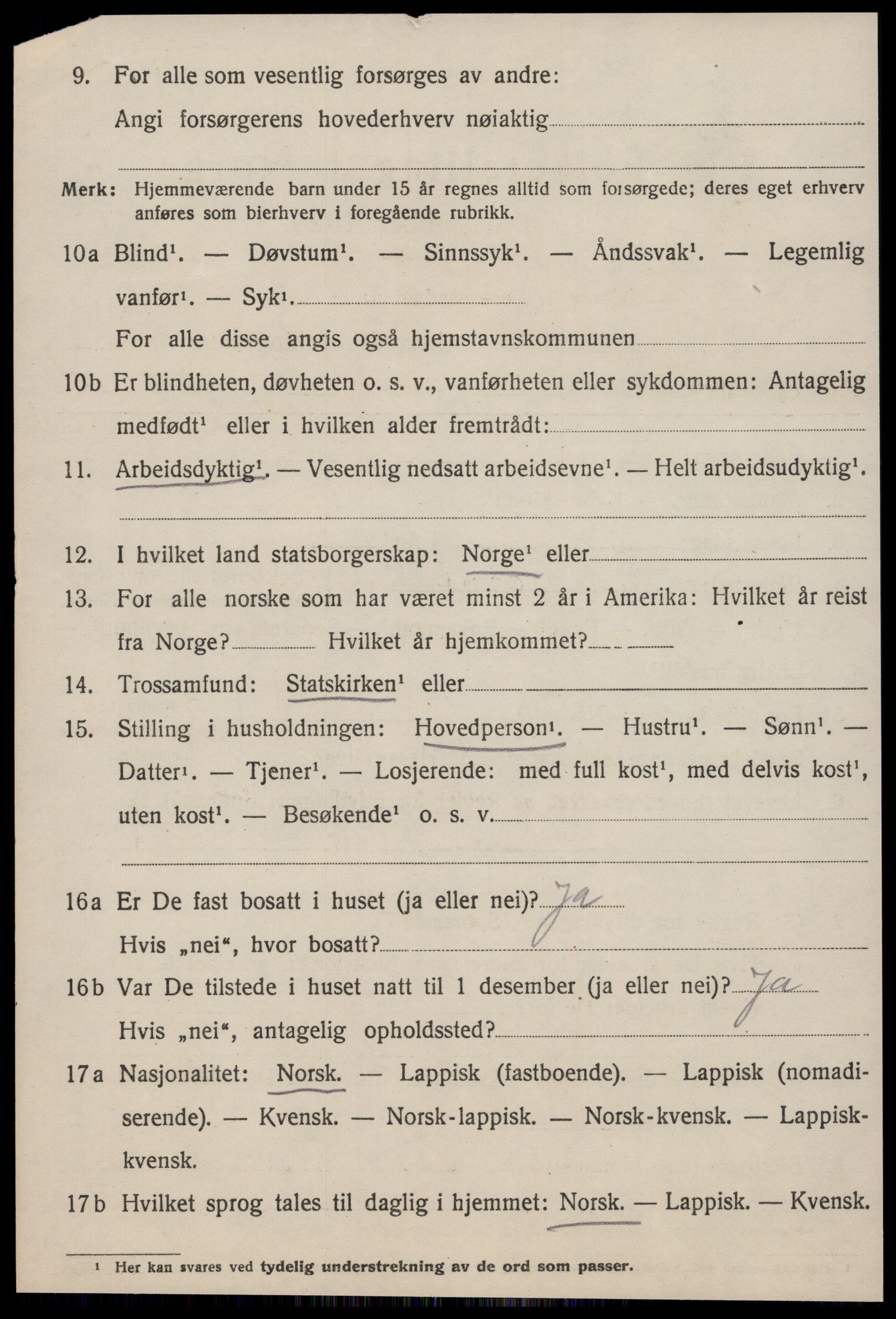 SAT, 1920 census for Orkanger, 1920, p. 3120