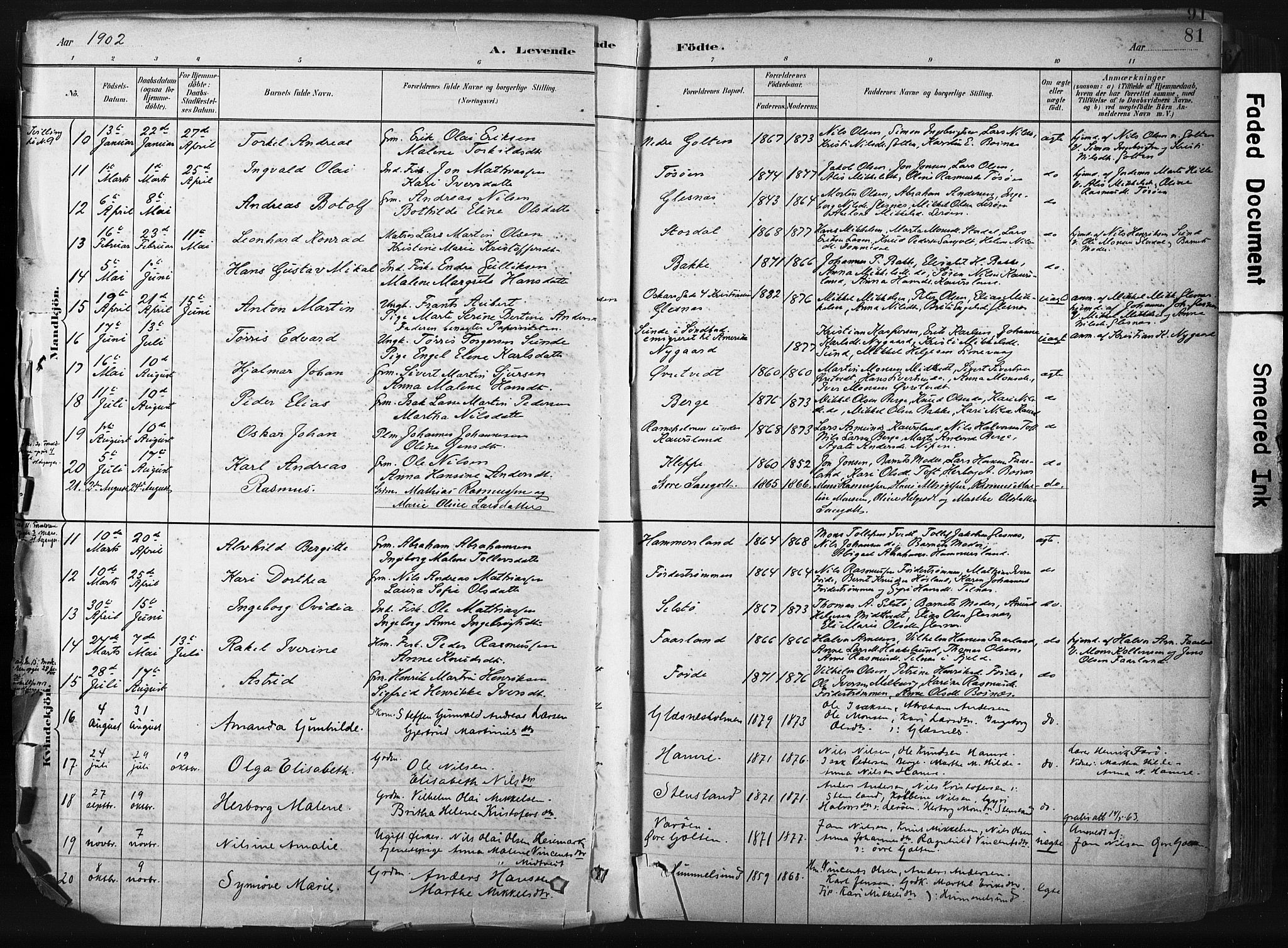 Sund sokneprestembete, AV/SAB-A-99930: Parish register (official) no. B 1, 1882-1907, p. 81