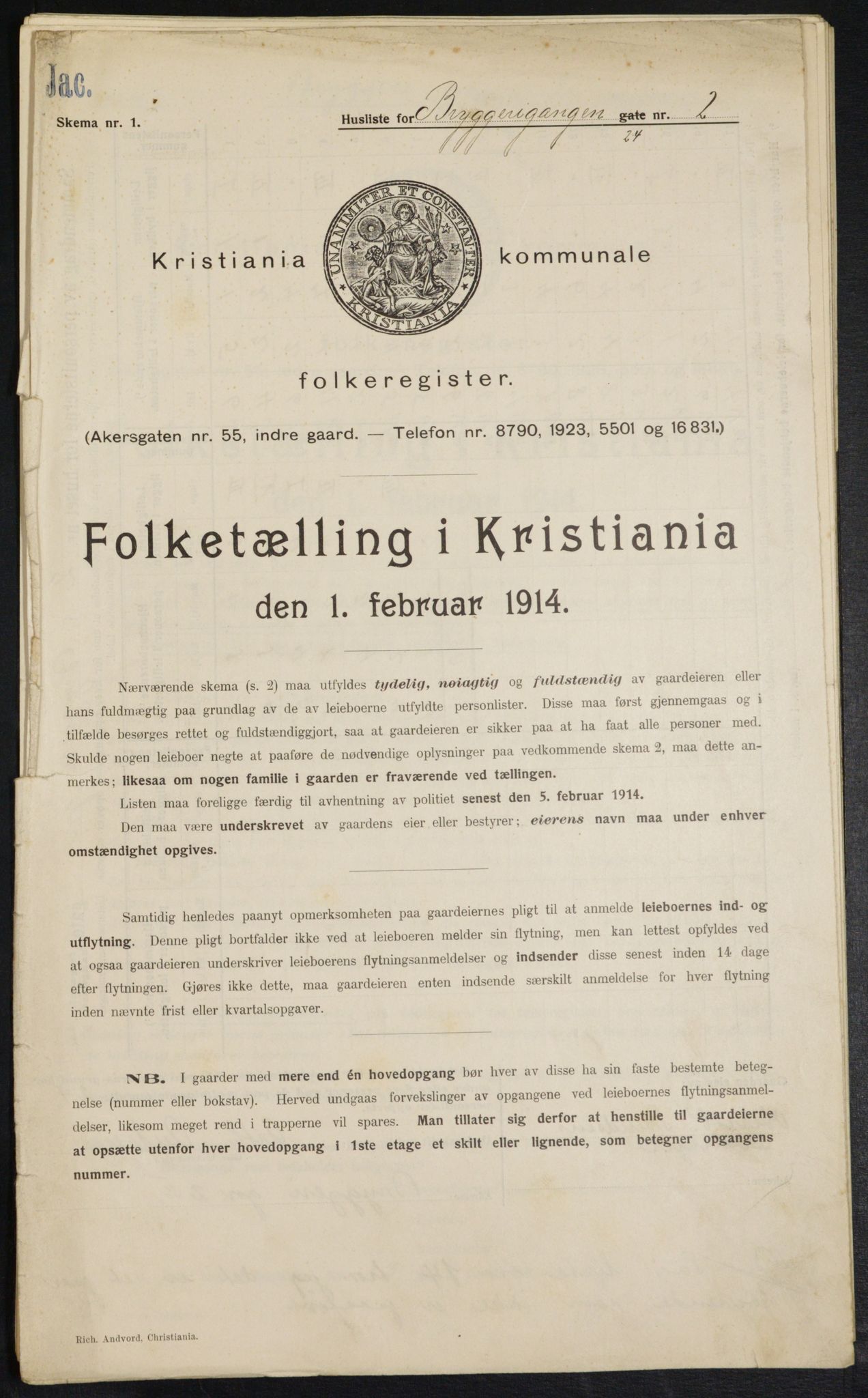 OBA, Municipal Census 1914 for Kristiania, 1914, p. 10052