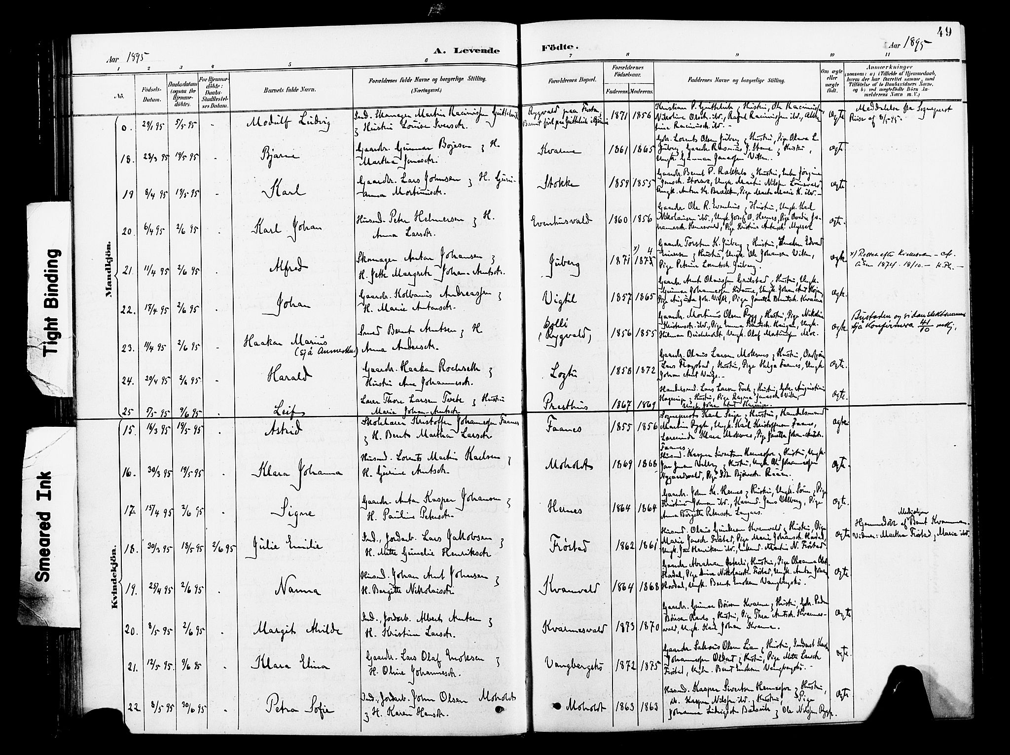 Ministerialprotokoller, klokkerbøker og fødselsregistre - Nord-Trøndelag, AV/SAT-A-1458/713/L0121: Parish register (official) no. 713A10, 1888-1898, p. 49