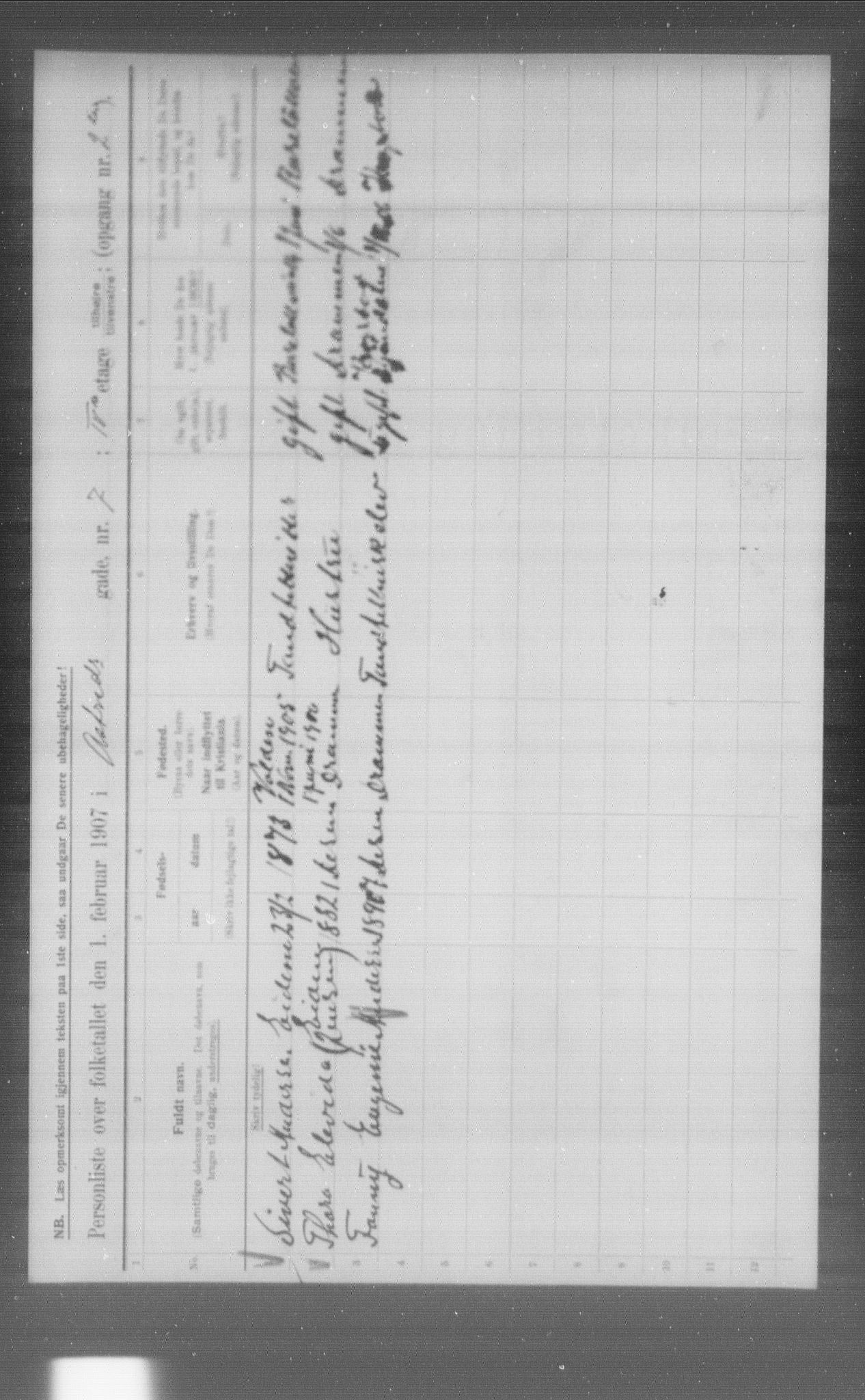 OBA, Municipal Census 1907 for Kristiania, 1907, p. 1375