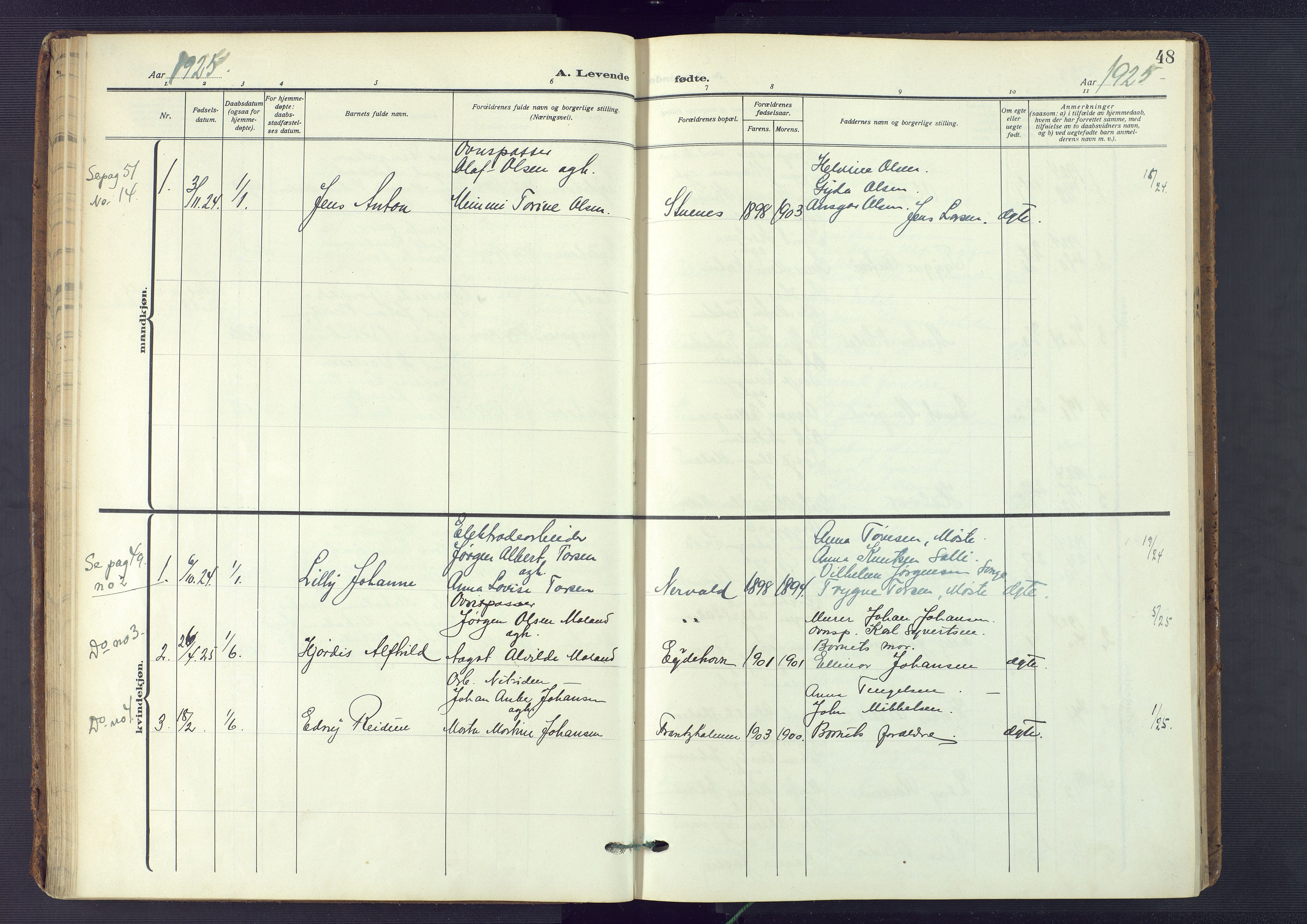 Austre Moland sokneprestkontor, SAK/1111-0001/F/Fa/Fab/L0003: Parish register (official) no. A 3, 1914-1927, p. 48