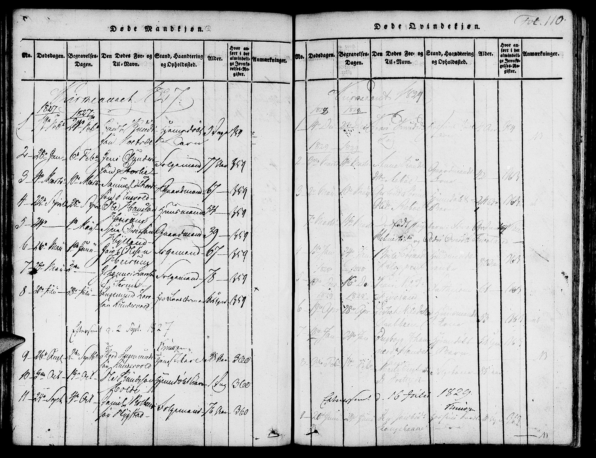 Suldal sokneprestkontor, SAST/A-101845/01/IV/L0007: Parish register (official) no. A 7, 1817-1838, p. 110