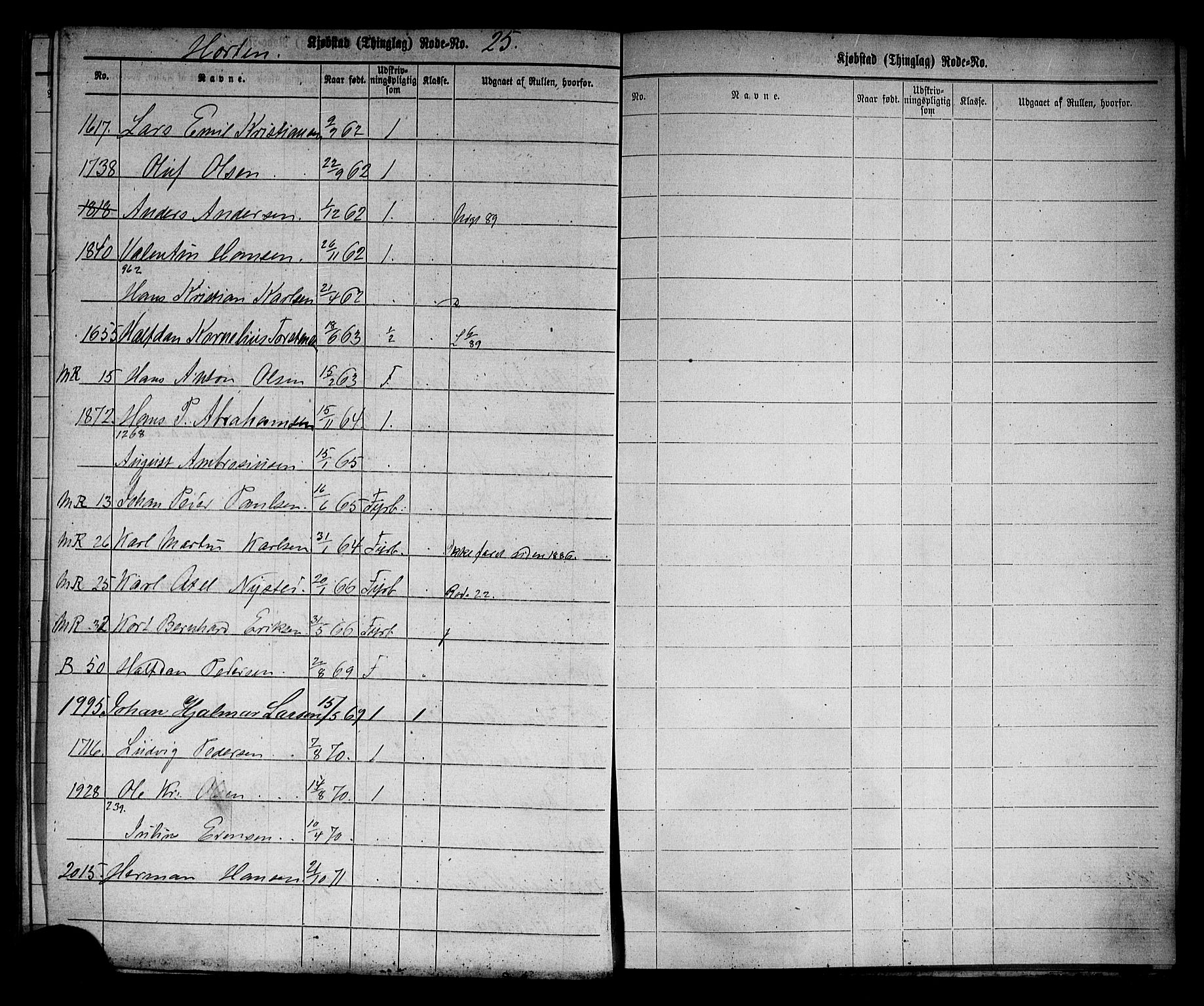 Horten innrulleringskontor, AV/SAKO-A-785/F/Fd/L0001: Utskrivningsregisterrulle, 1870-1890, p. 82