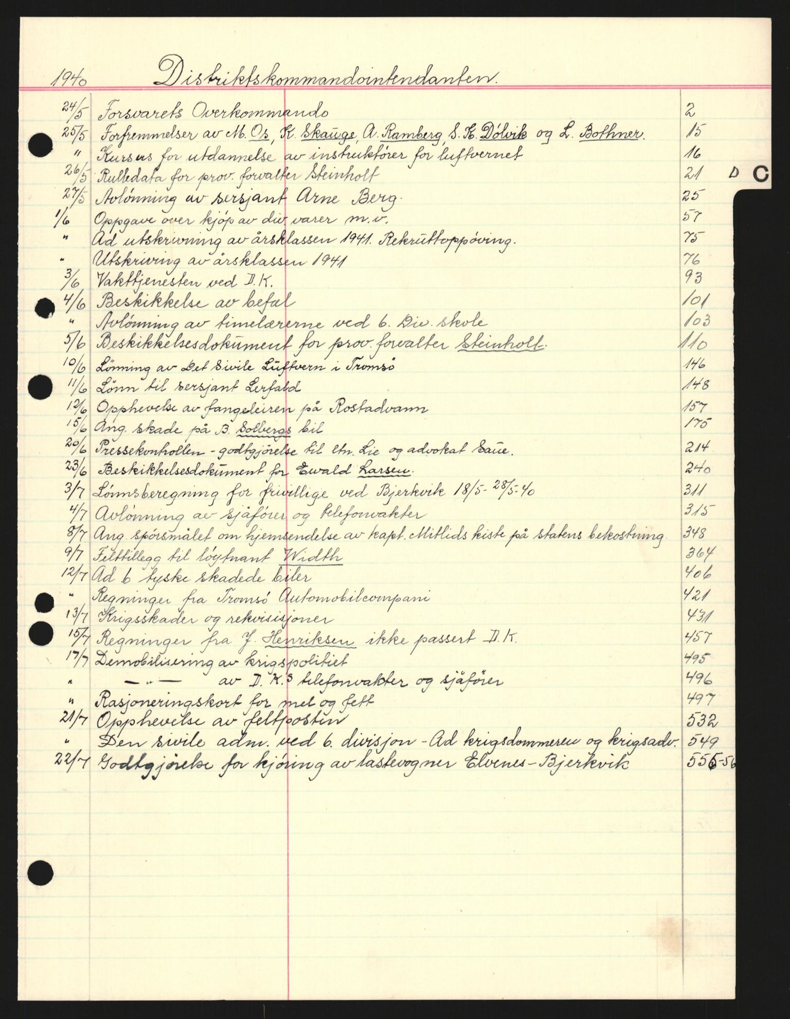 Forsvaret, Forsvarets krigshistoriske avdeling, AV/RA-RAFA-2017/Y/Yb/L0127: II-C-11-600  -  6. Distriktskommando, 1940, p. 8