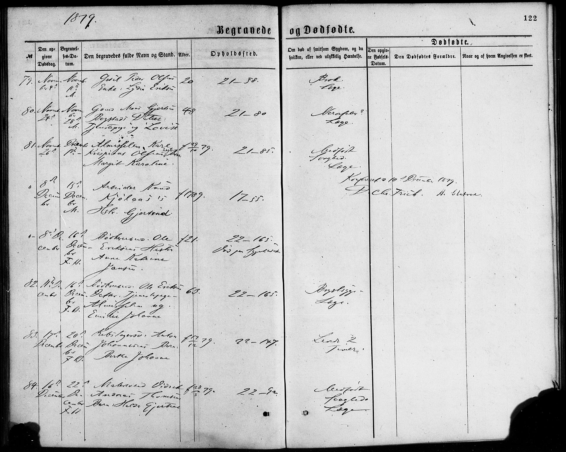 Korskirken sokneprestembete, SAB/A-76101/H/Haa/L0046: Parish register (official) no. E 4, 1875-1883, p. 122