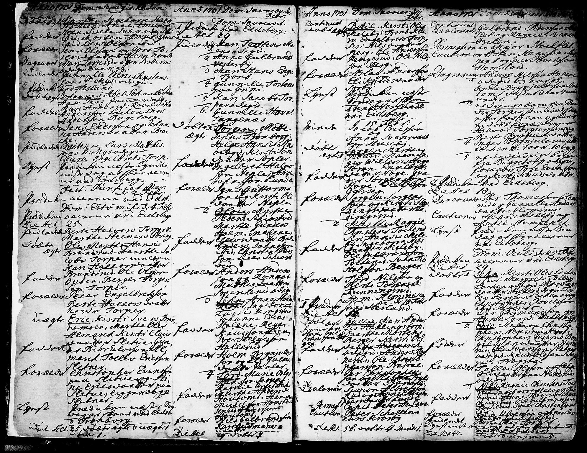 Eidsberg prestekontor Kirkebøker, AV/SAO-A-10905/F/Fa/L0002: Parish register (official) no. I 2, 1731-1741, p. 2-3