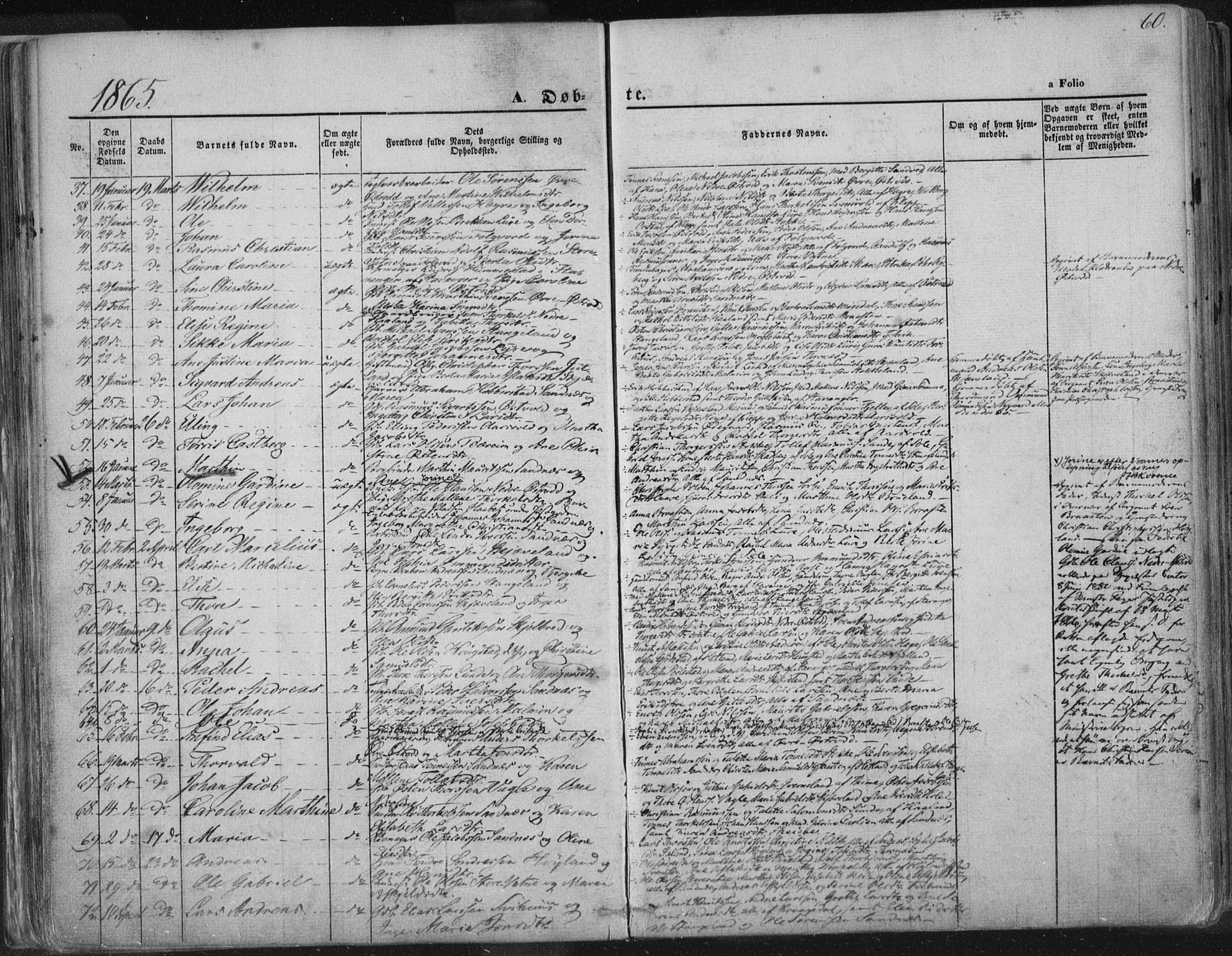 Høyland sokneprestkontor, AV/SAST-A-101799/001/30BA/L0010: Parish register (official) no. A 9.1, 1857-1877, p. 61