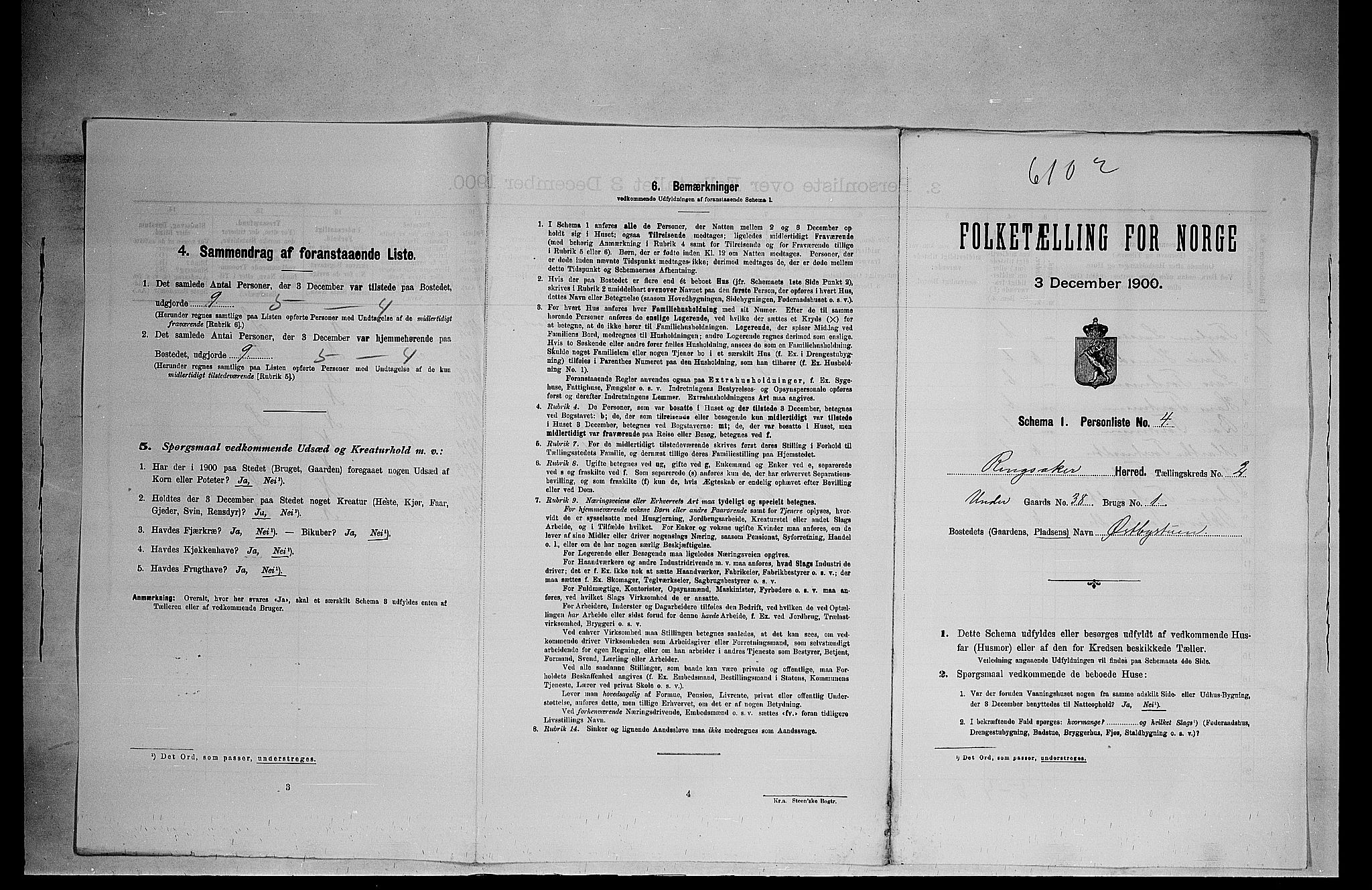 SAH, 1900 census for Ringsaker, 1900, p. 560