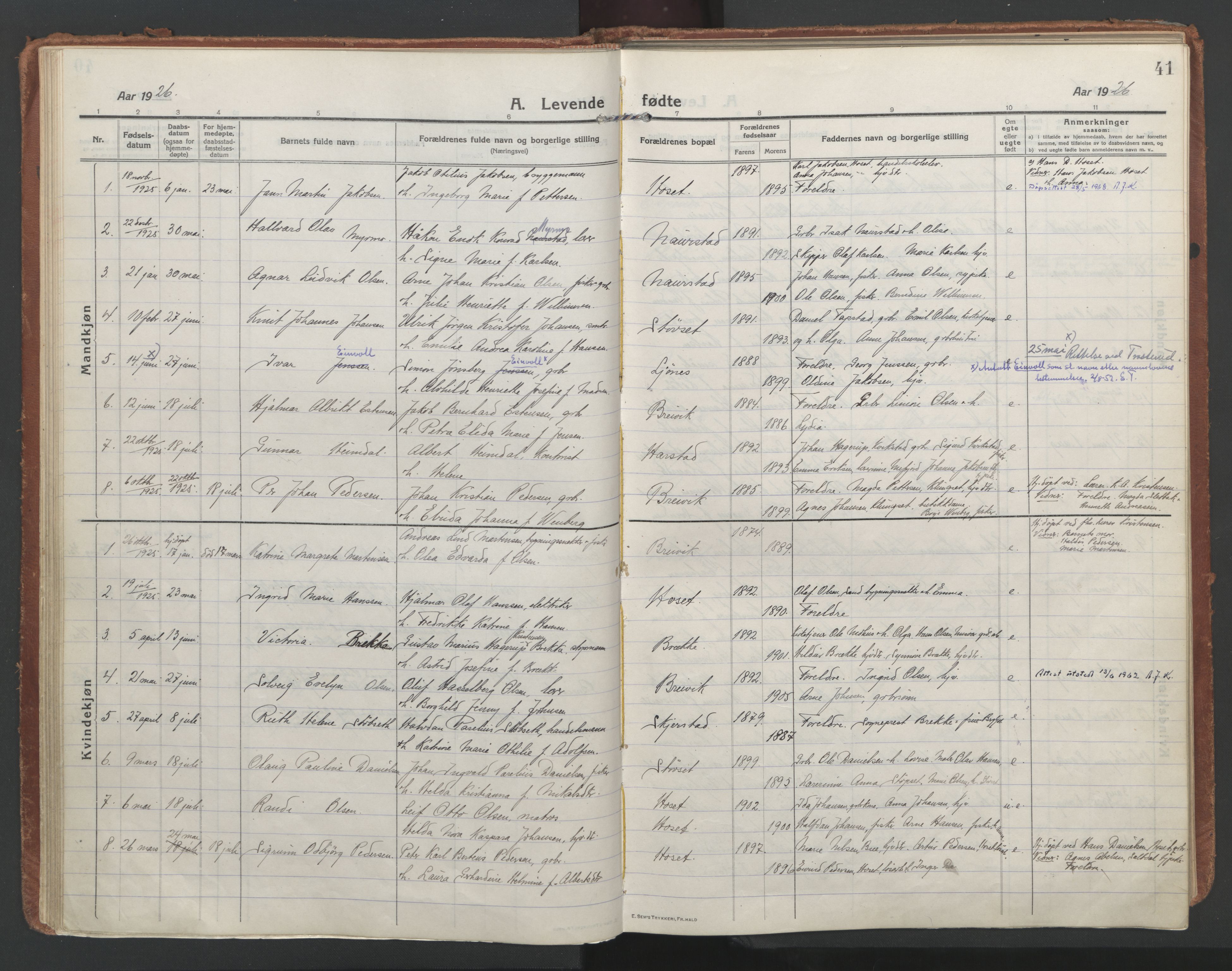 Ministerialprotokoller, klokkerbøker og fødselsregistre - Nordland, SAT/A-1459/852/L0748: Parish register (official) no. 852A18, 1913-1932, p. 41