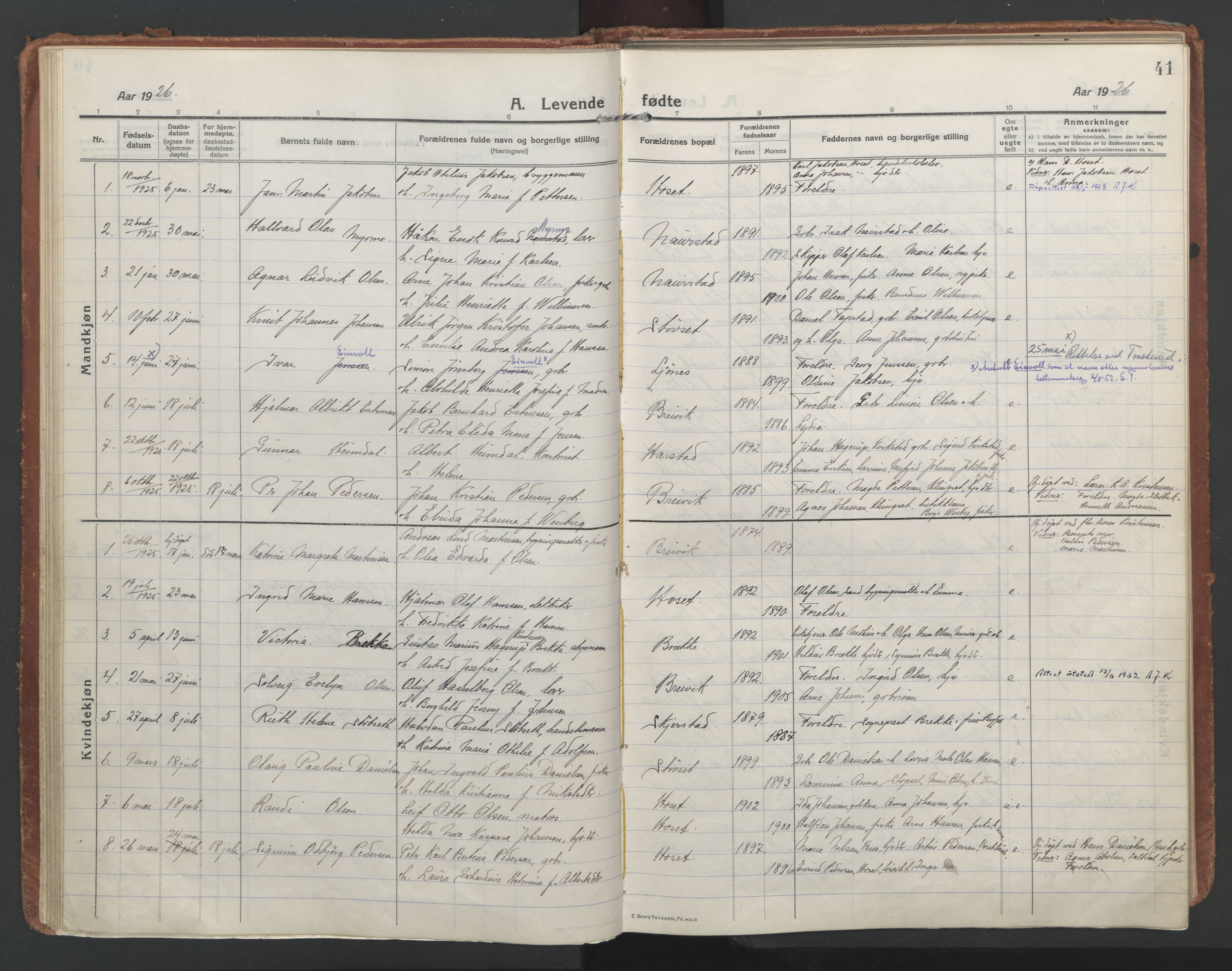 Ministerialprotokoller, klokkerbøker og fødselsregistre - Nordland, AV/SAT-A-1459/852/L0748: Parish register (official) no. 852A18, 1913-1932, p. 41