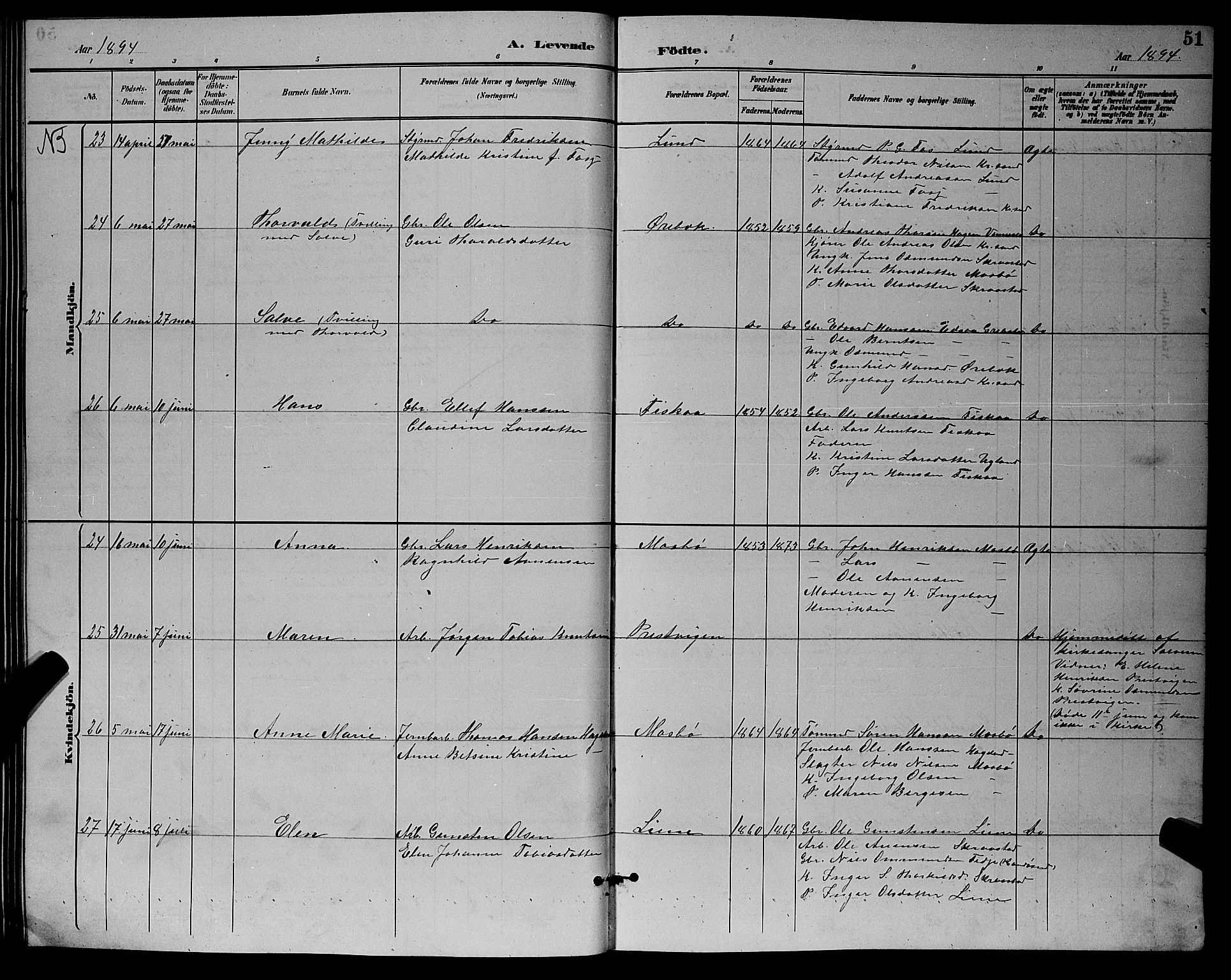 Oddernes sokneprestkontor, AV/SAK-1111-0033/F/Fb/Fba/L0008: Parish register (copy) no. B 8, 1887-1898, p. 52