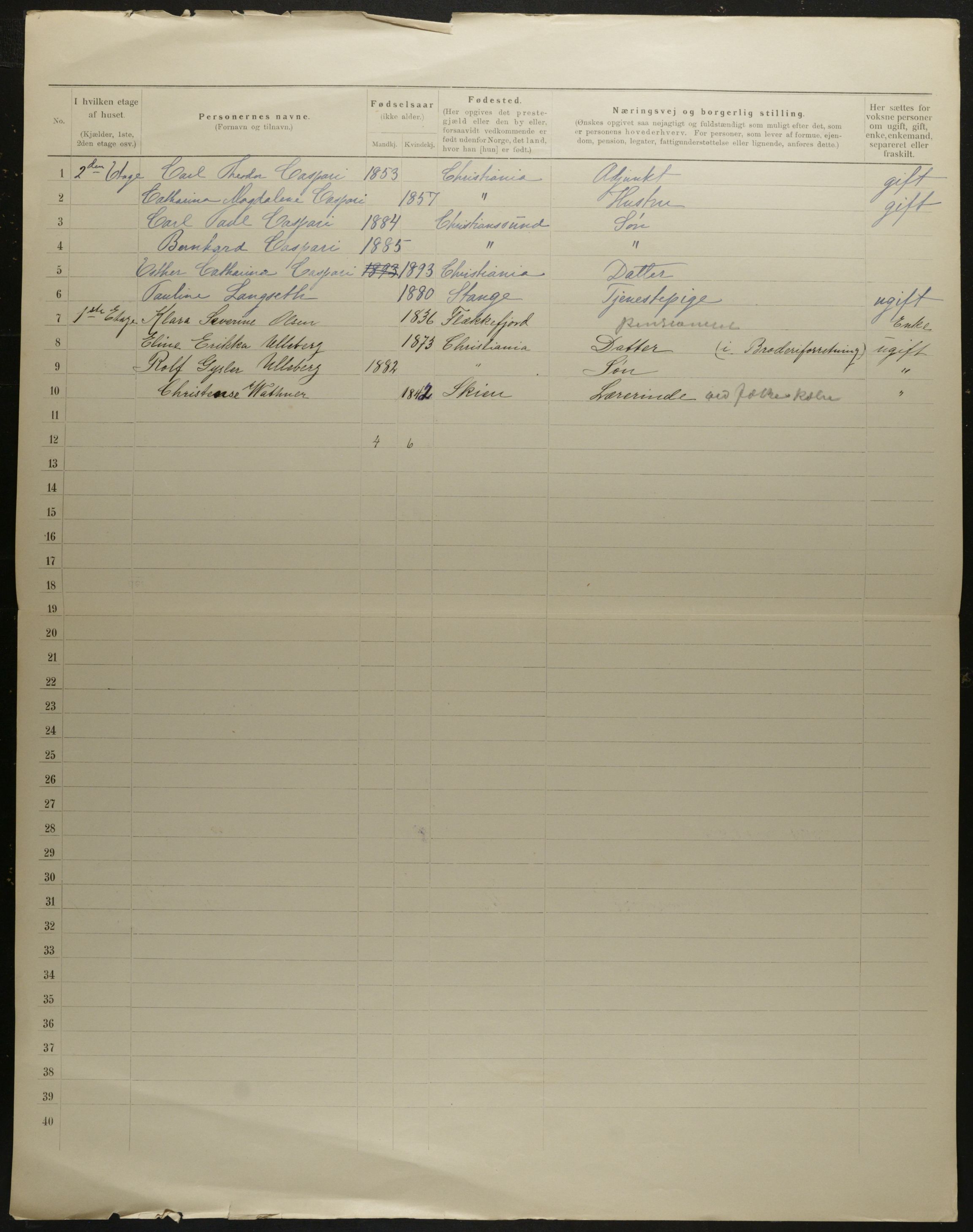 OBA, Municipal Census 1901 for Kristiania, 1901, p. 7315