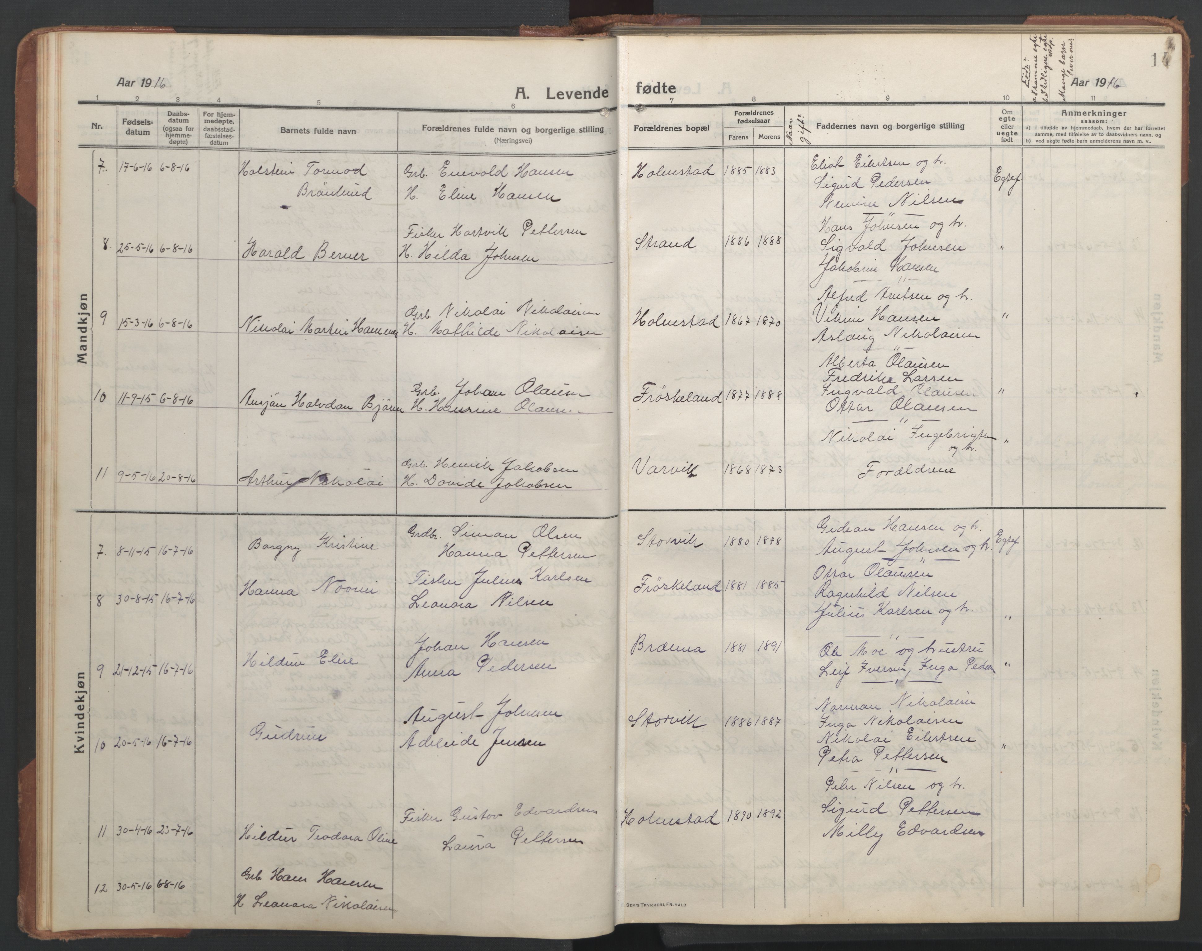 Ministerialprotokoller, klokkerbøker og fødselsregistre - Nordland, SAT/A-1459/890/L1291: Parish register (copy) no. 890C02, 1913-1954, p. 14