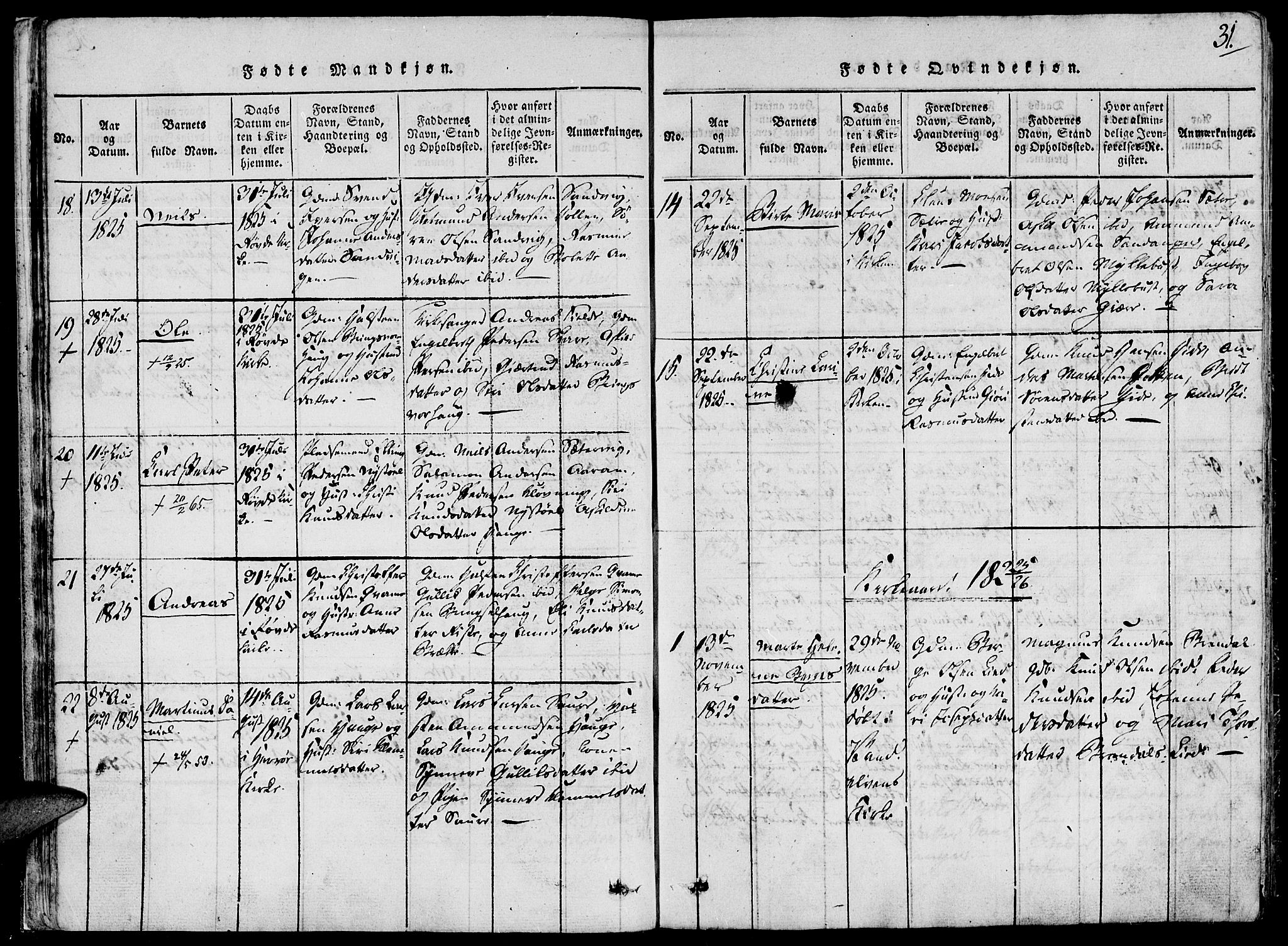 Ministerialprotokoller, klokkerbøker og fødselsregistre - Møre og Romsdal, AV/SAT-A-1454/503/L0033: Parish register (official) no. 503A01, 1816-1841, p. 31