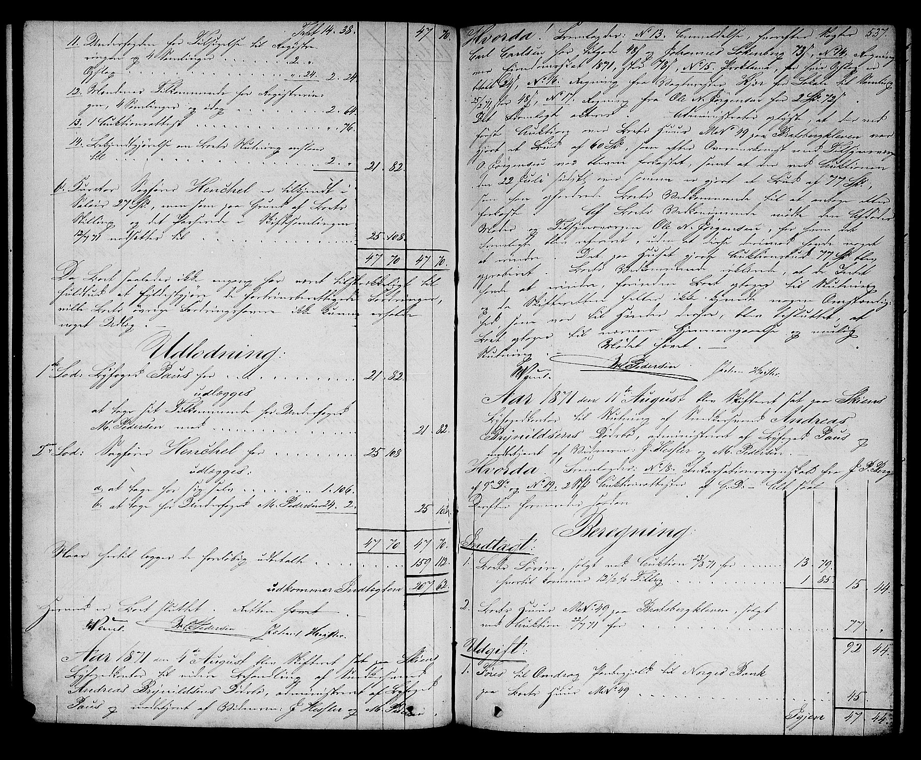 Skien byfogd, AV/SAKO-A-219/H/Hd/L0010: Skifteforhandlingsprotokoll, 1862-1880, p. 536-537