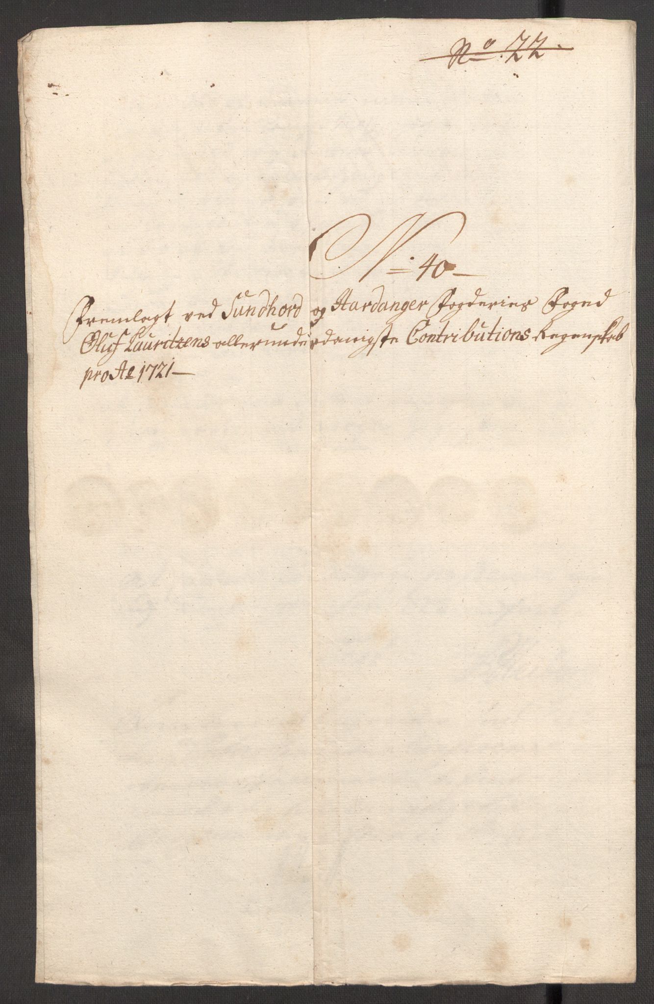 Rentekammeret inntil 1814, Reviderte regnskaper, Fogderegnskap, AV/RA-EA-4092/R48/L3000: Fogderegnskap Sunnhordland og Hardanger, 1721, p. 284