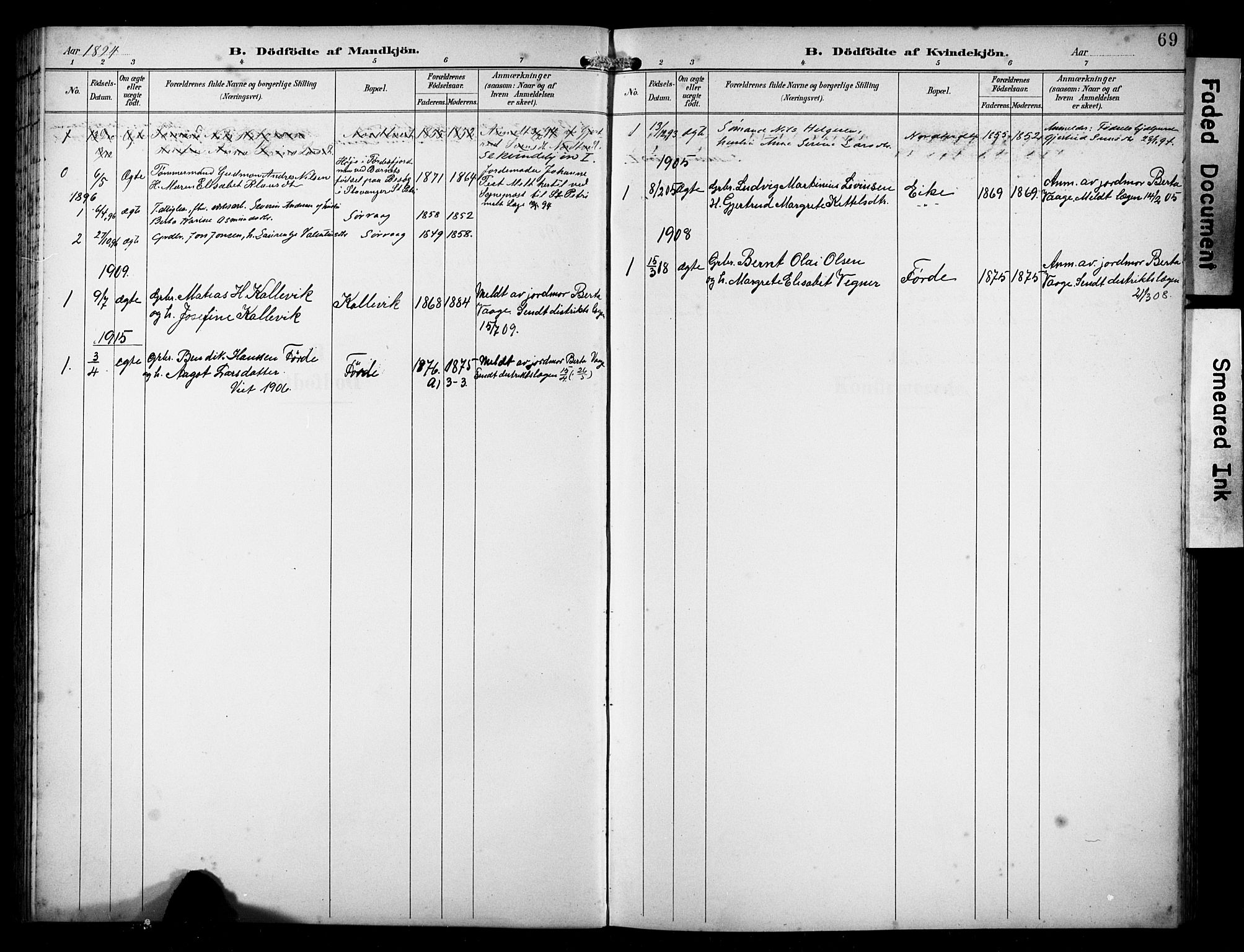 Avaldsnes sokneprestkontor, SAST/A -101851/H/Ha/Hab/L0011: Parish register (copy) no. B 11, 1893-1929, p. 69