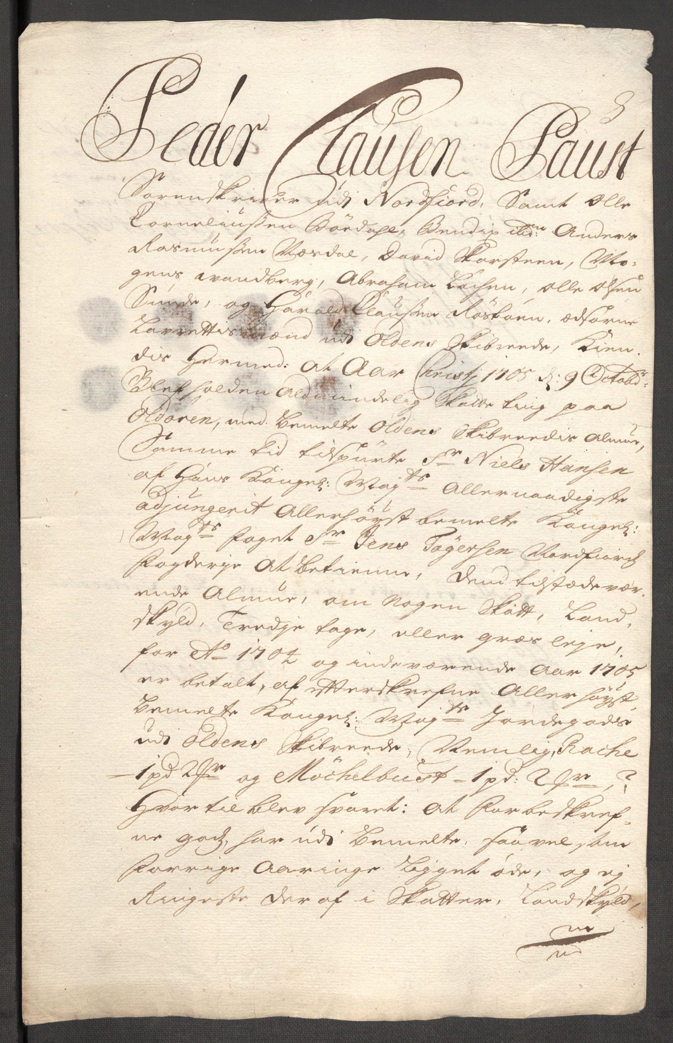 Rentekammeret inntil 1814, Reviderte regnskaper, Fogderegnskap, RA/EA-4092/R53/L3429: Fogderegnskap Sunn- og Nordfjord, 1705, p. 270