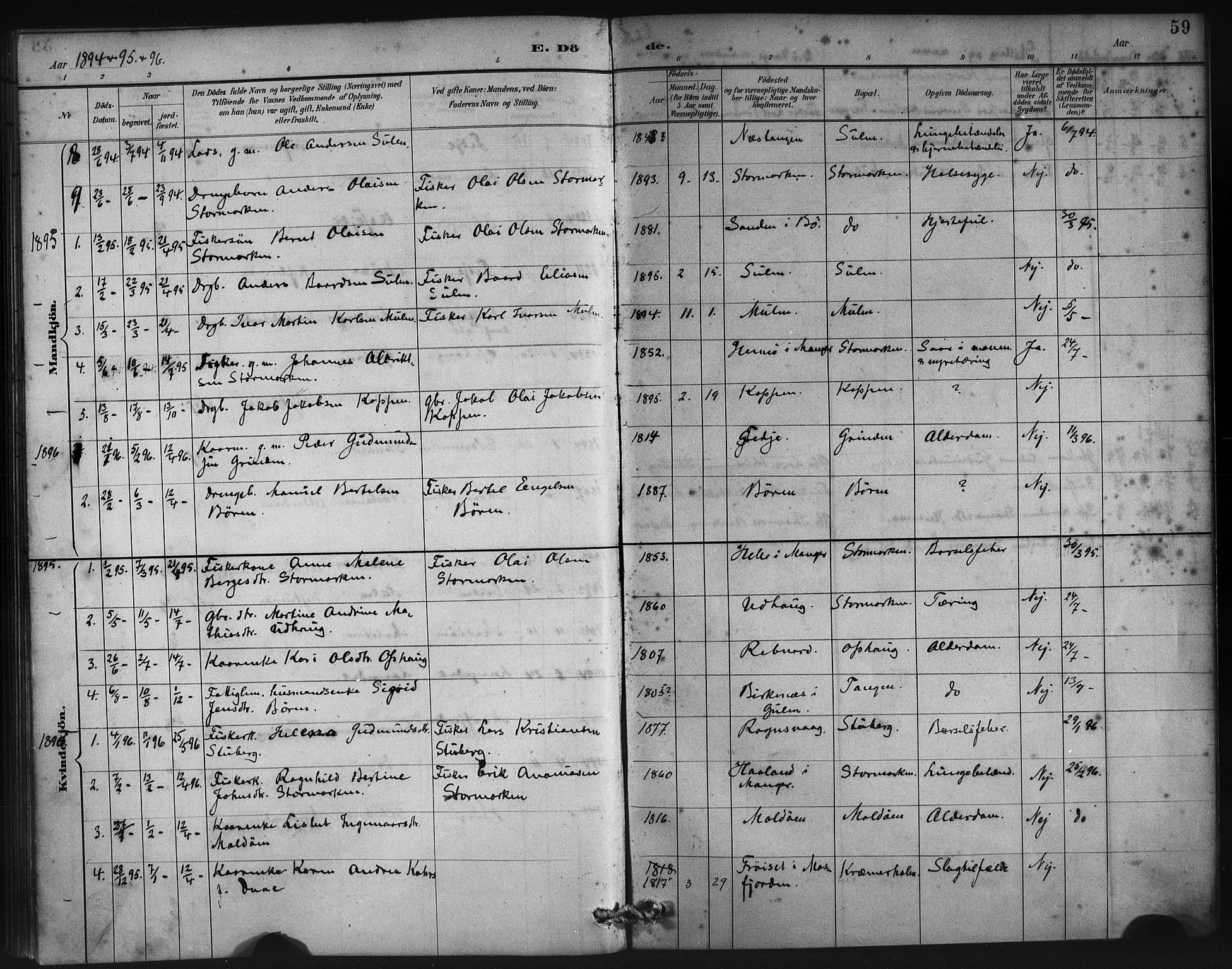 Lindås Sokneprestembete, AV/SAB-A-76701/H/Haa/Haad/L0001: Parish register (official) no. D 1, 1886-1896, p. 59