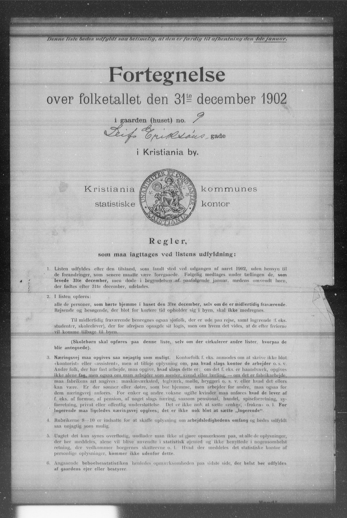 OBA, Municipal Census 1902 for Kristiania, 1902, p. 10996