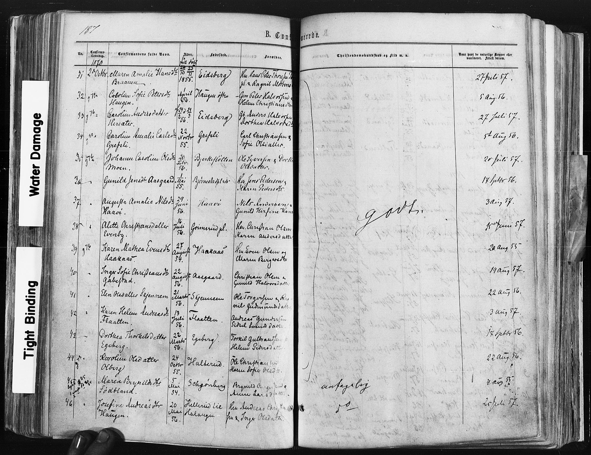 Trøgstad prestekontor Kirkebøker, SAO/A-10925/F/Fa/L0009: Parish register (official) no. I 9, 1865-1877, p. 187