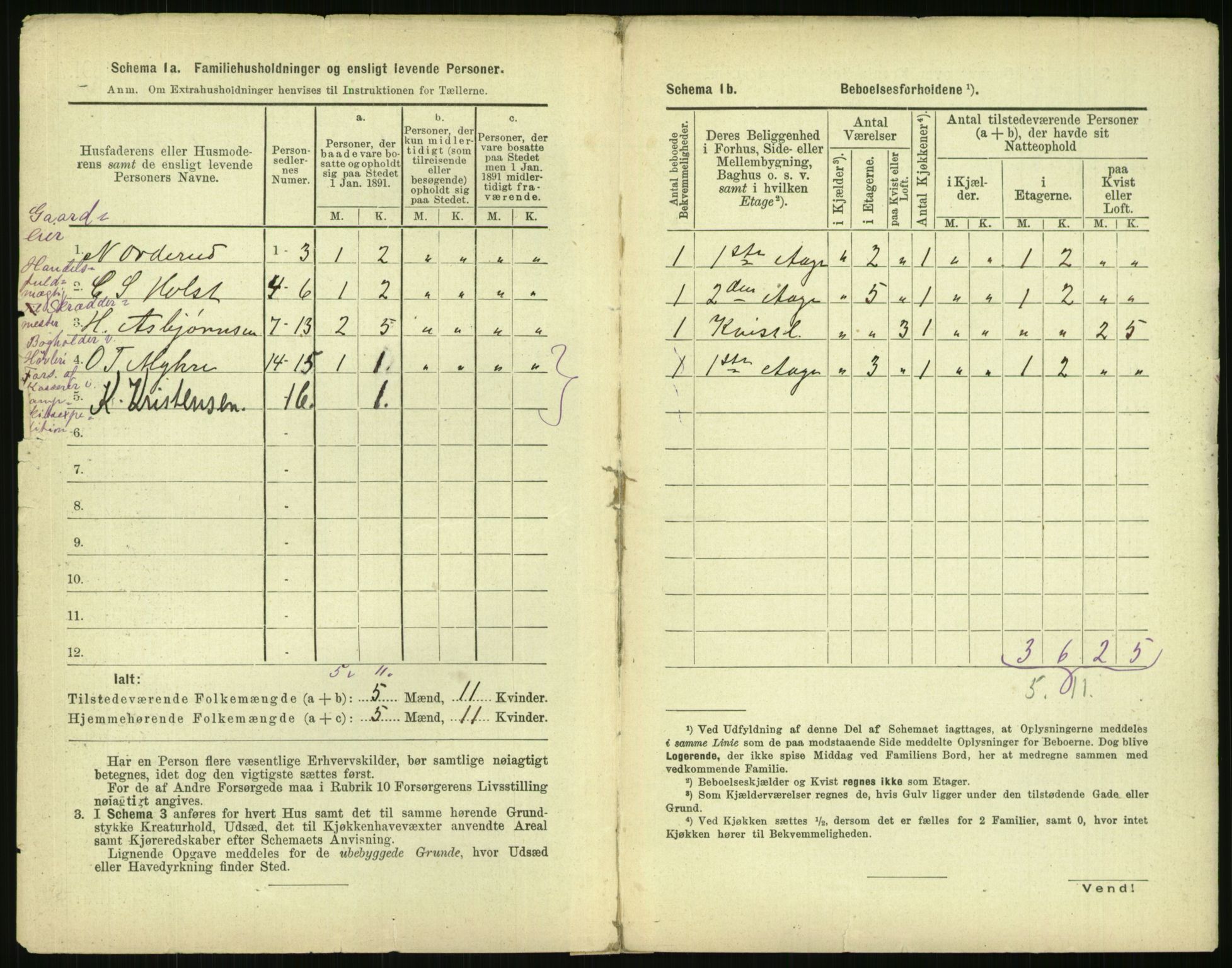 RA, 1891 census for 0301 Kristiania, 1891, p. 111911