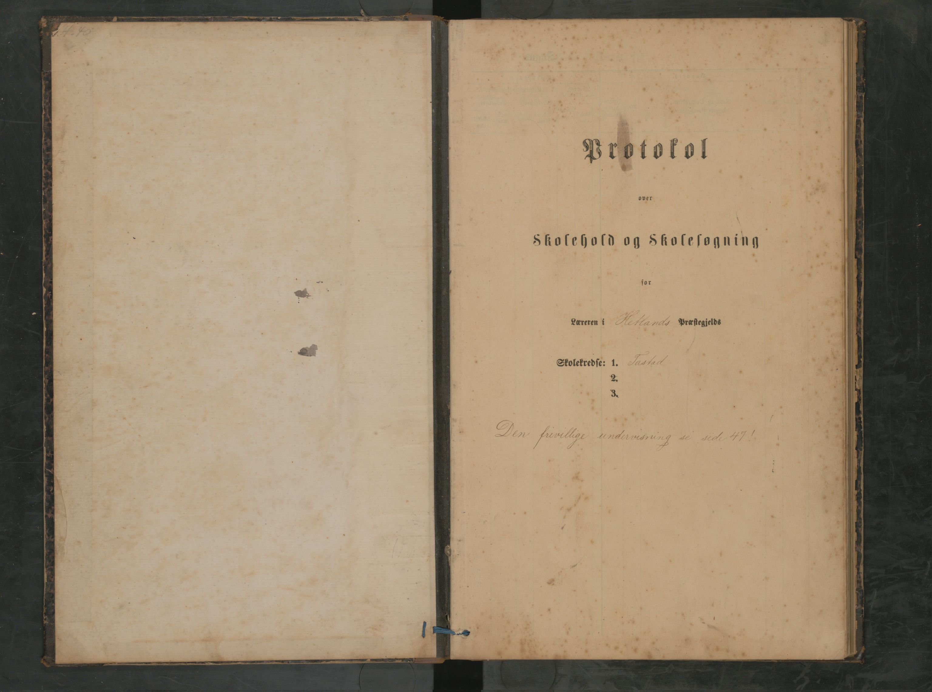 Hetland kommune. Tasta skole, BYST/A-0146/G/Gb/L0001: Skoleprotokoll, 1883-1890