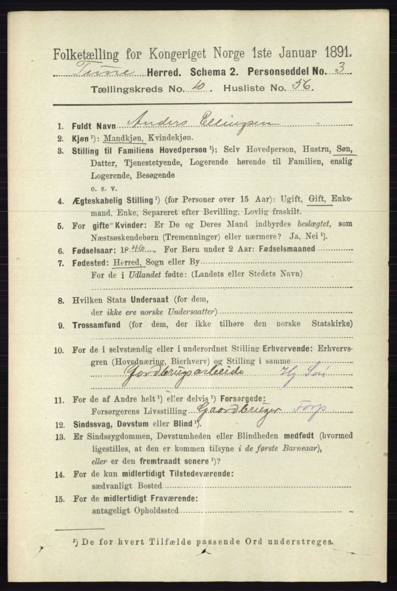 RA, 1891 census for 0130 Tune, 1891, p. 6894