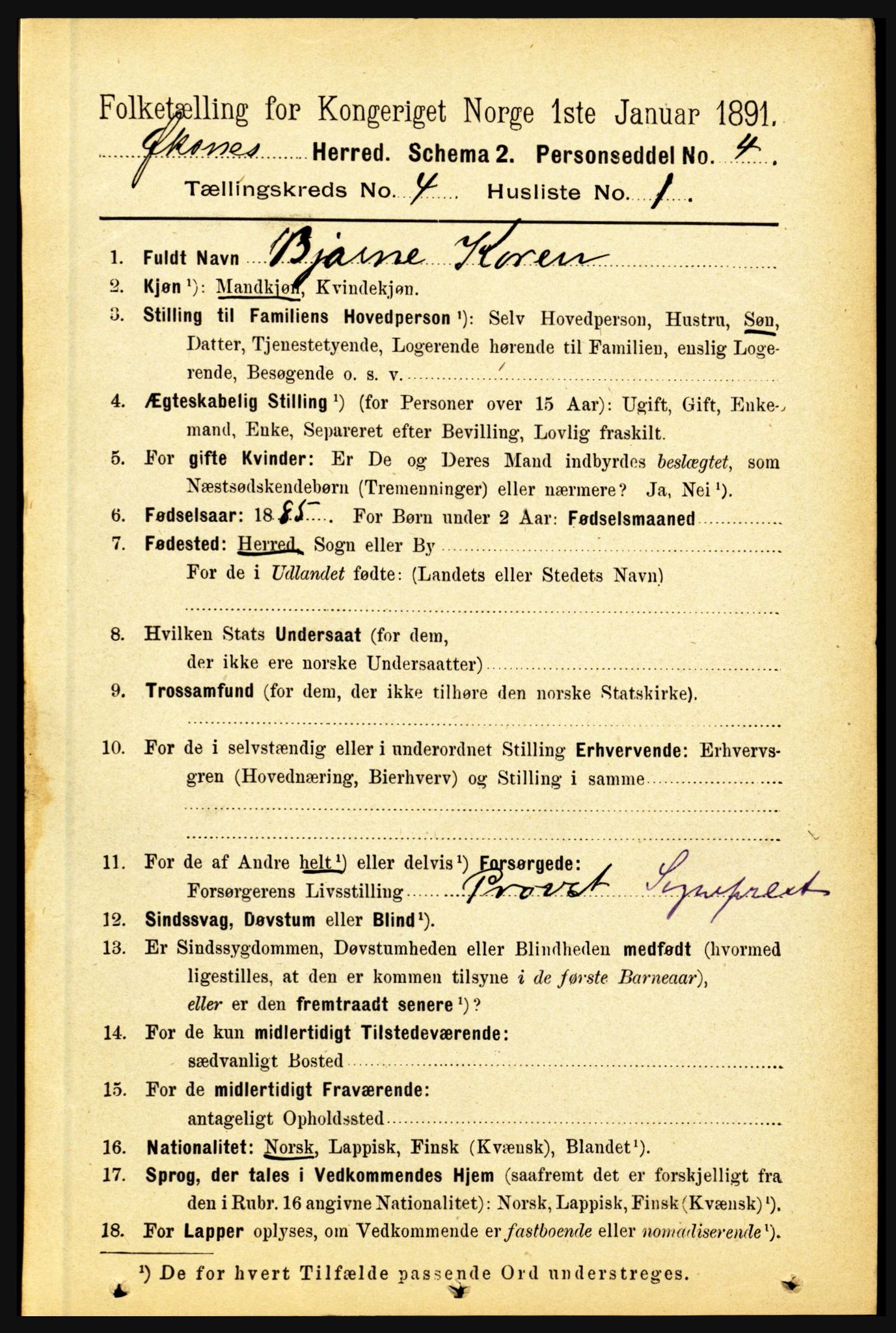 RA, 1891 census for 1868 Øksnes, 1891, p. 1700