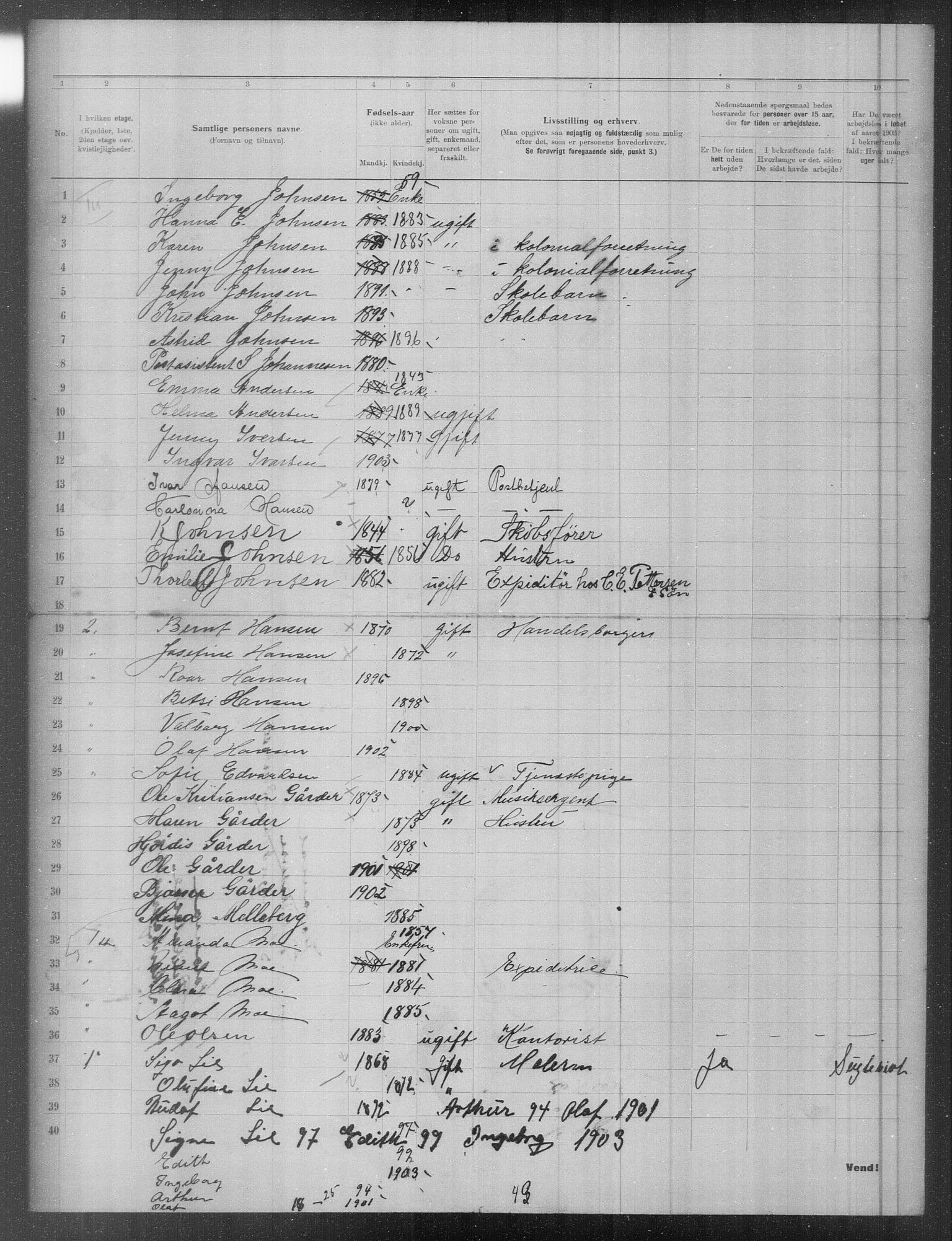 OBA, Municipal Census 1903 for Kristiania, 1903, p. 6826